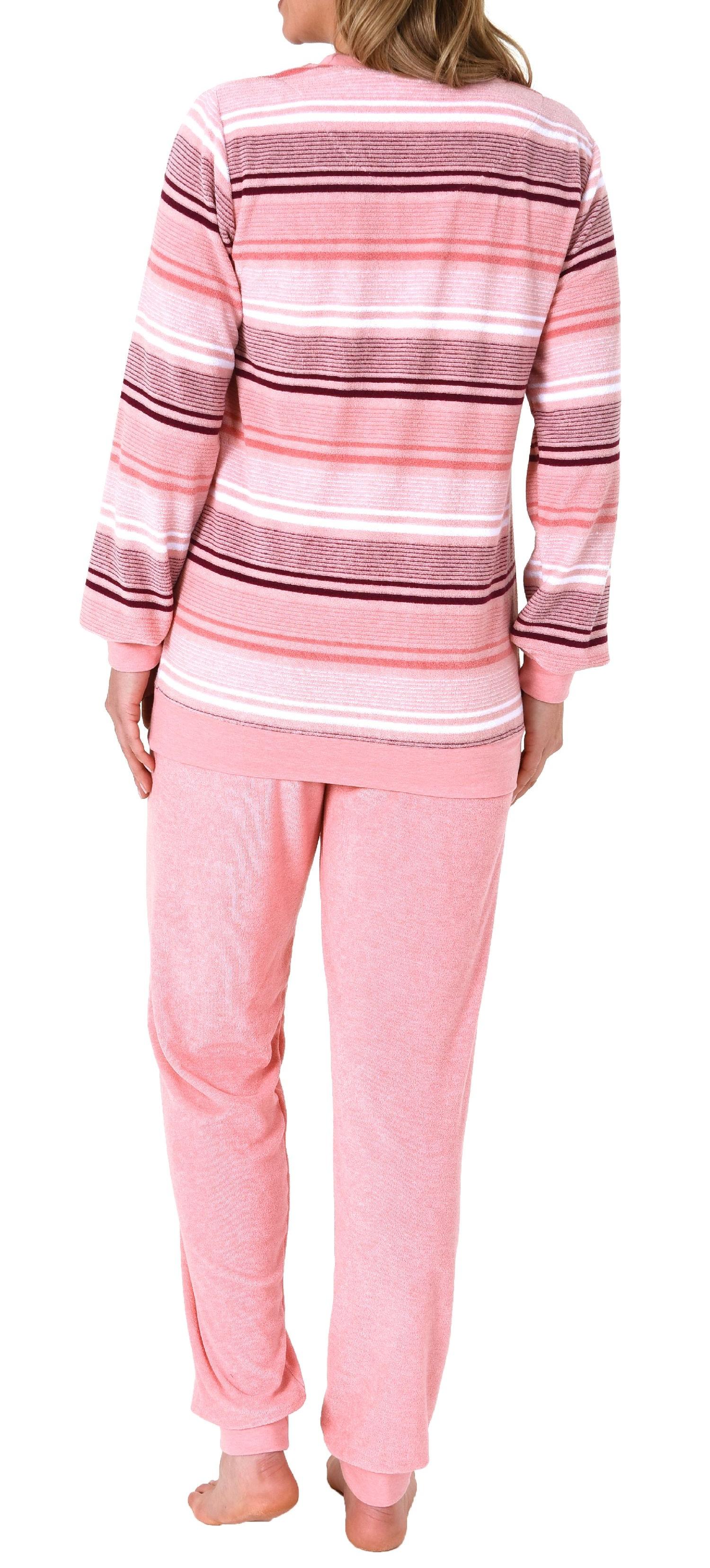 Damen Pyjama langarm in Streifenoptik mit Bündchen - auch in Übergrössen - 212 201 90 235 Damen Pyjama langarm in Streifenoptik mit Bündchen - auch in Übergrössen - 212 201 90 235
