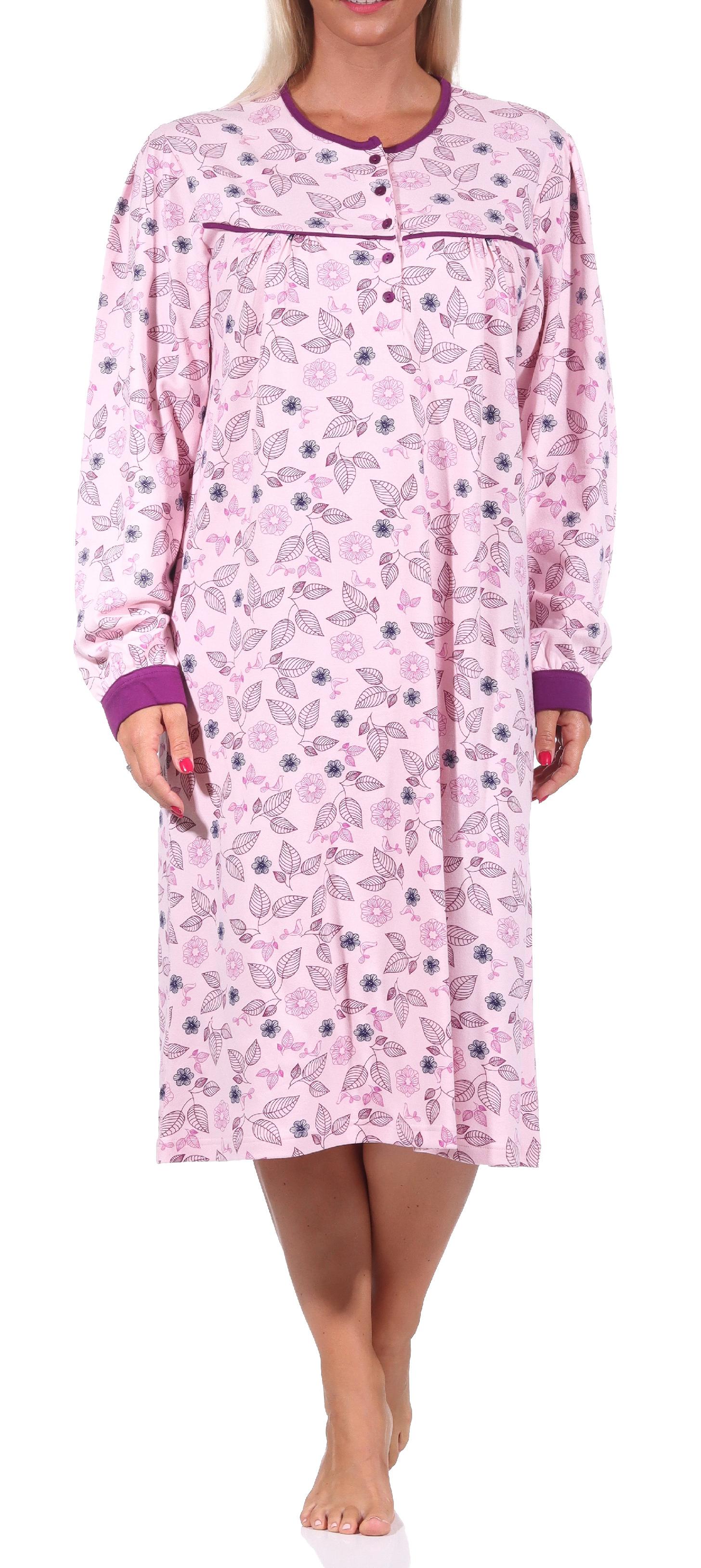 Edles Damen Nachthemd in Kuschelinterlock-Qualität - auch in Übergrössen - 212 210 96 105