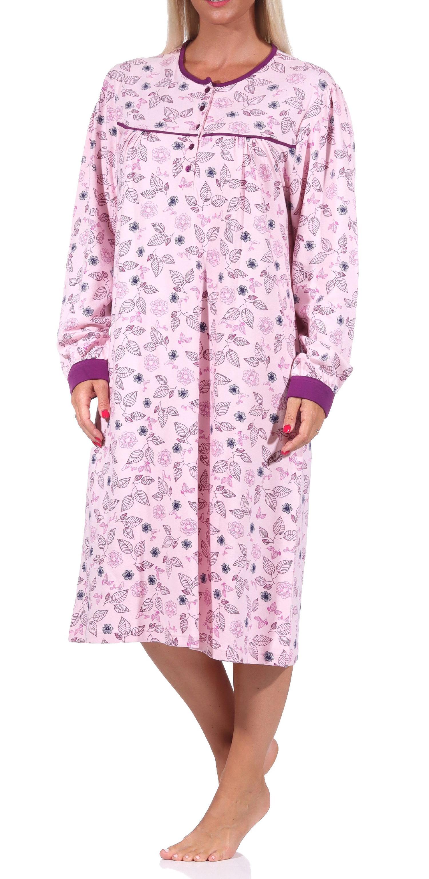 Edles Damen Nachthemd in Kuschelinterlock-Qualität - auch in Übergrössen - 212 210 96 105