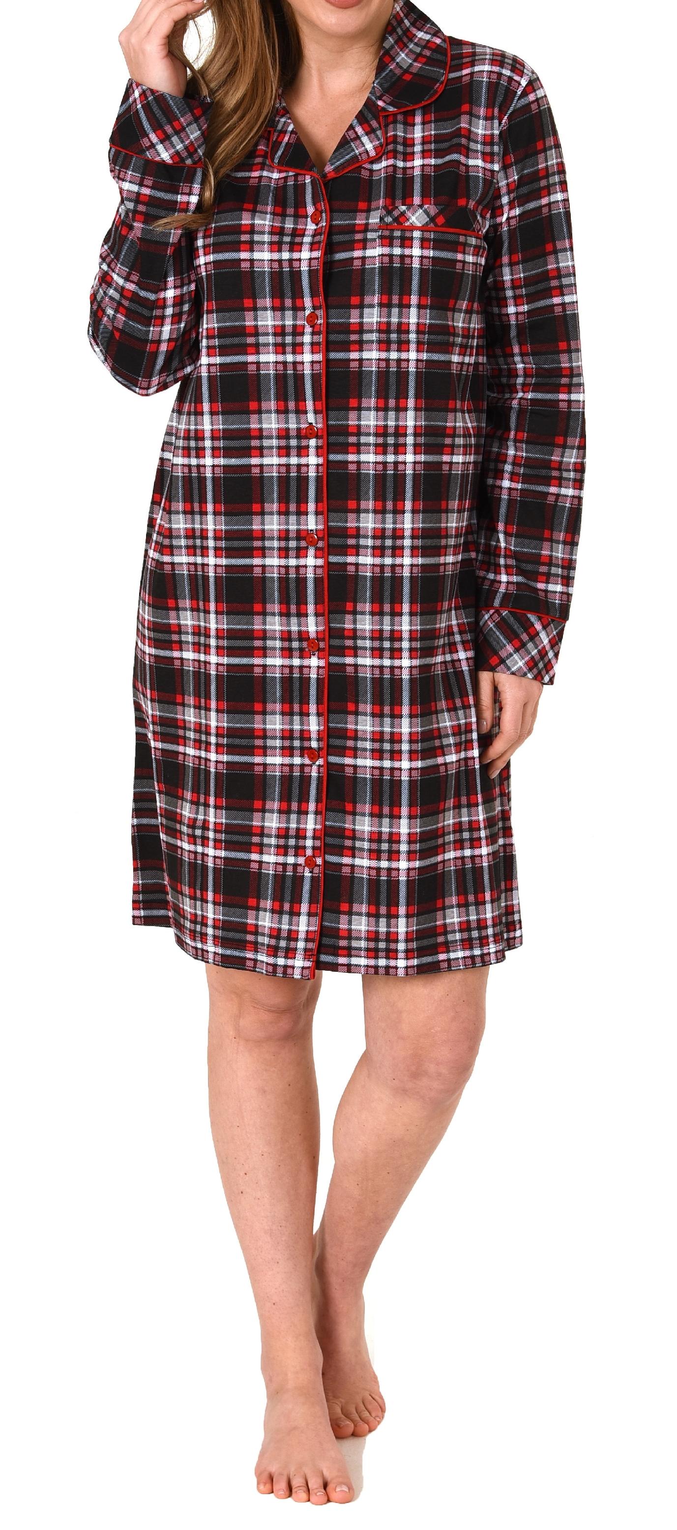Elegantes Damen Nachthemd zum durchknöpfen in Karo-Optik - auch in Übergrössen - 212 821 Elegantes Damen Nachthemd zum durchknöpfen in Karo-Optik - auch in Übergrössen - 212 821