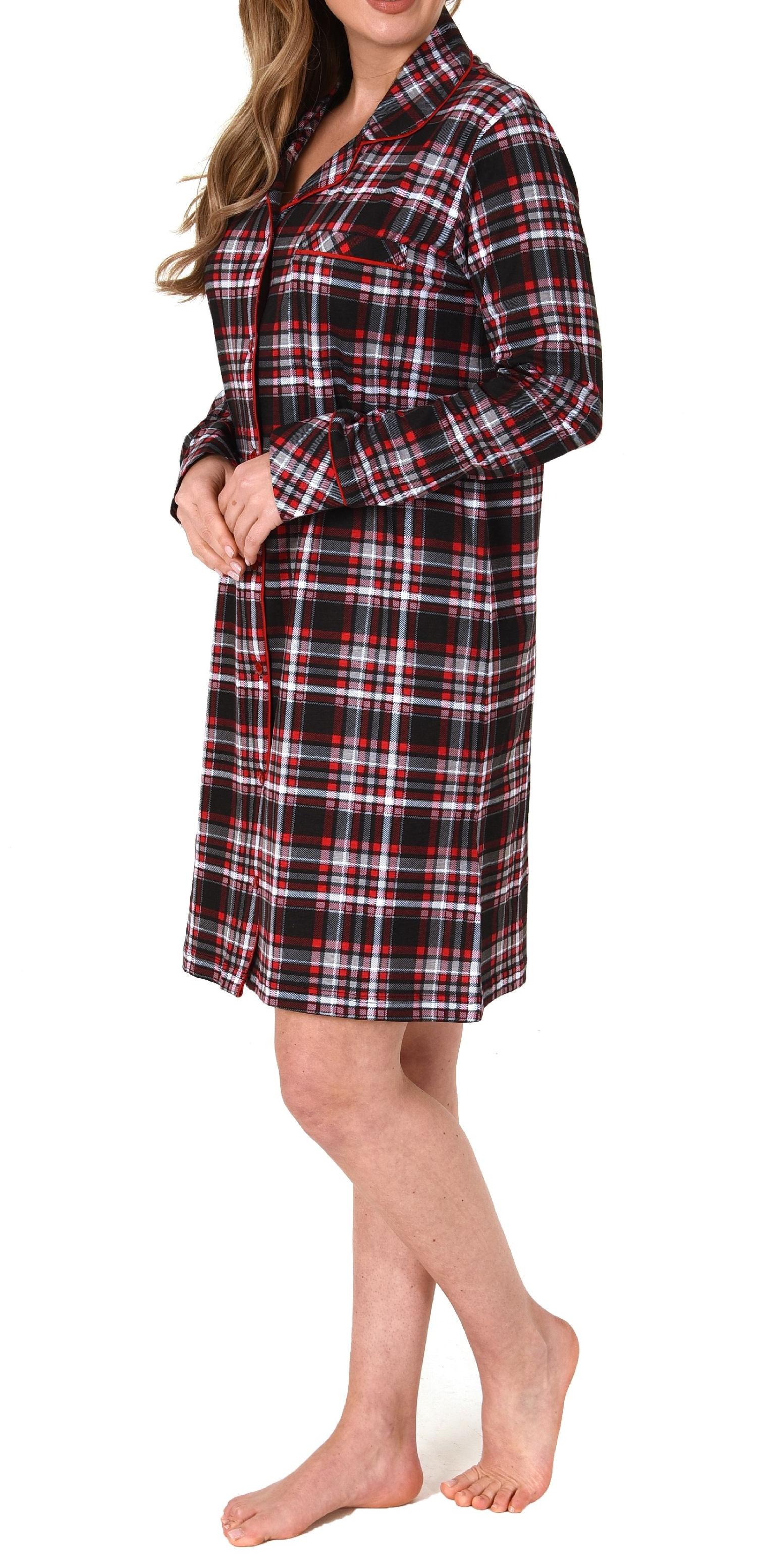 Elegantes Damen Nachthemd zum durchknöpfen in Karo-Optik - auch in Übergrössen - 212 213 90 821 Elegantes Damen Nachthemd zum durchknöpfen in Karo-Optik - auch in Übergrössen - 212 821