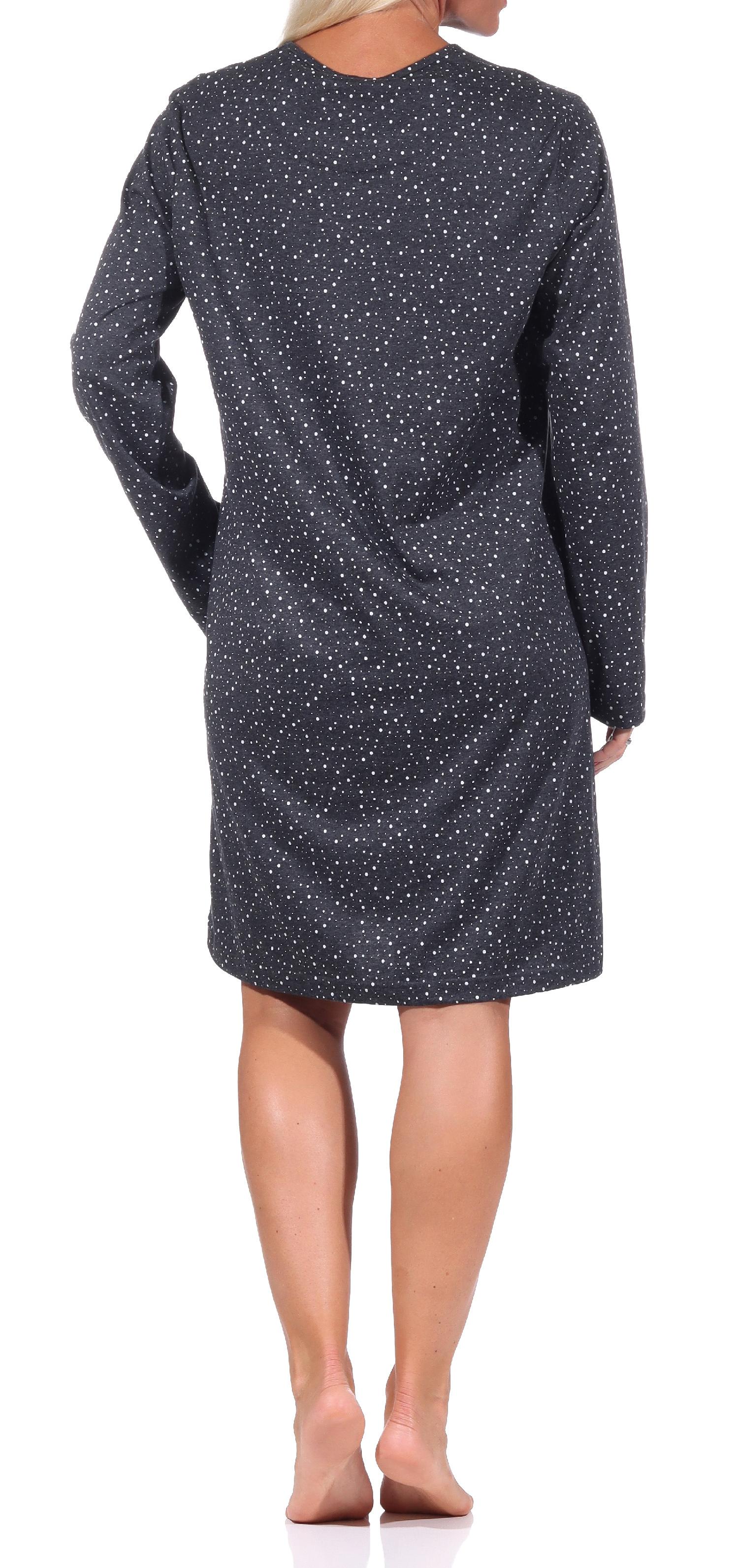Damen Nachthemd Bigshirt langarm  in toller Punkte / Tupfen Optik - 202 213 90 904