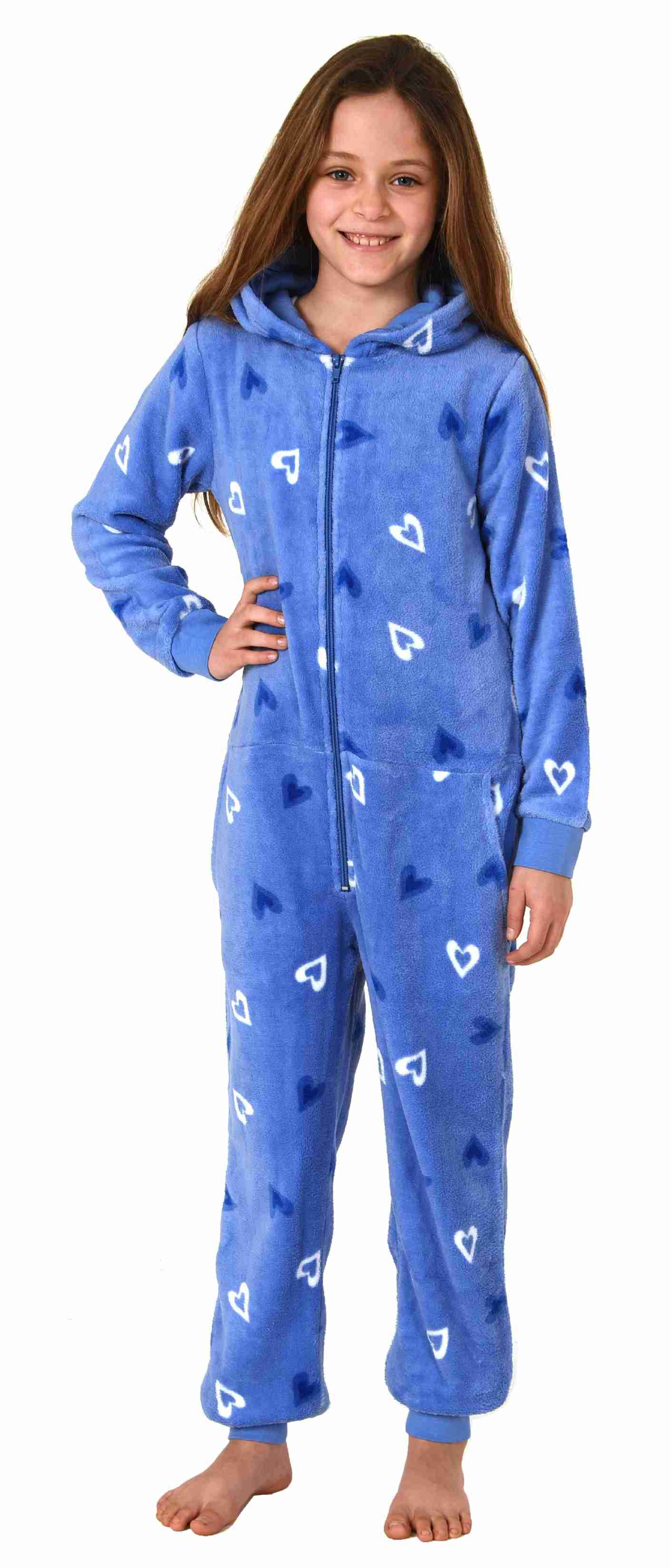 Mädchen Jumpsuit Overall Schlafanzug Pyjama langarm in toller Herz Optik - 202 467 97 954