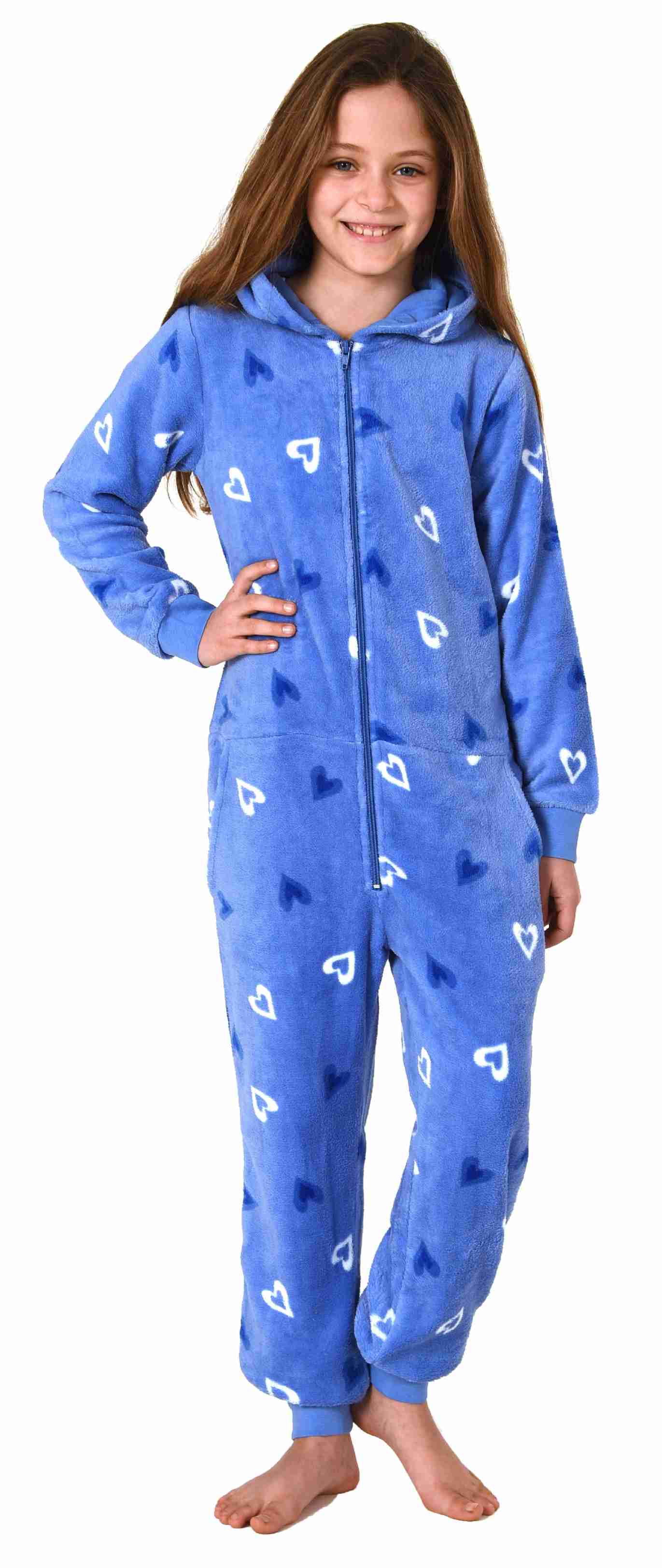 Mädchen Jumpsuit Overall Schlafanzug Pyjama langarm in toller Herz Optik - 202 467 97 954