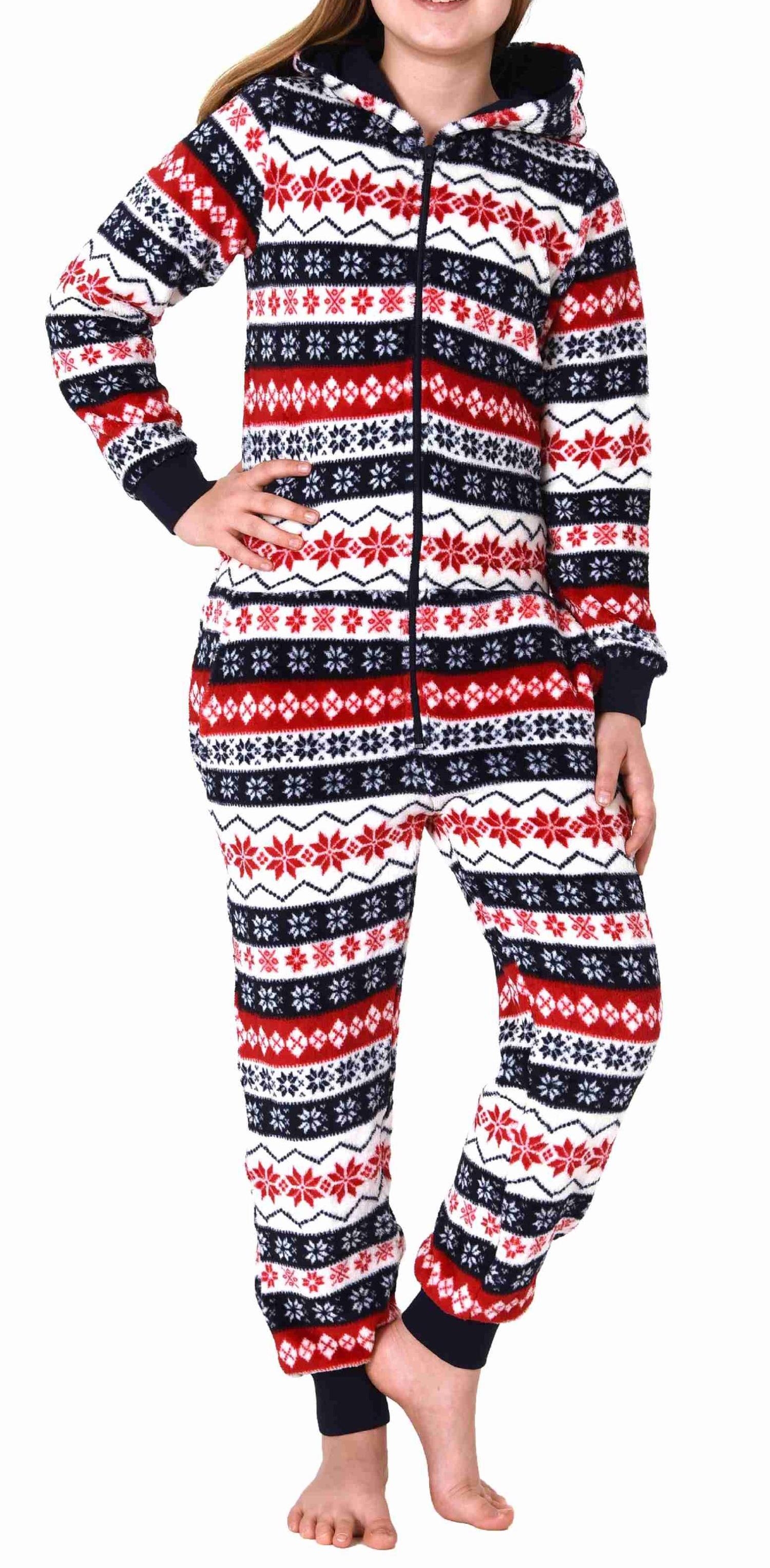 Mädchen Jumpsuit Overall Schlafanzug Pyjama in toller Norweger Optik - 202 467 97 959