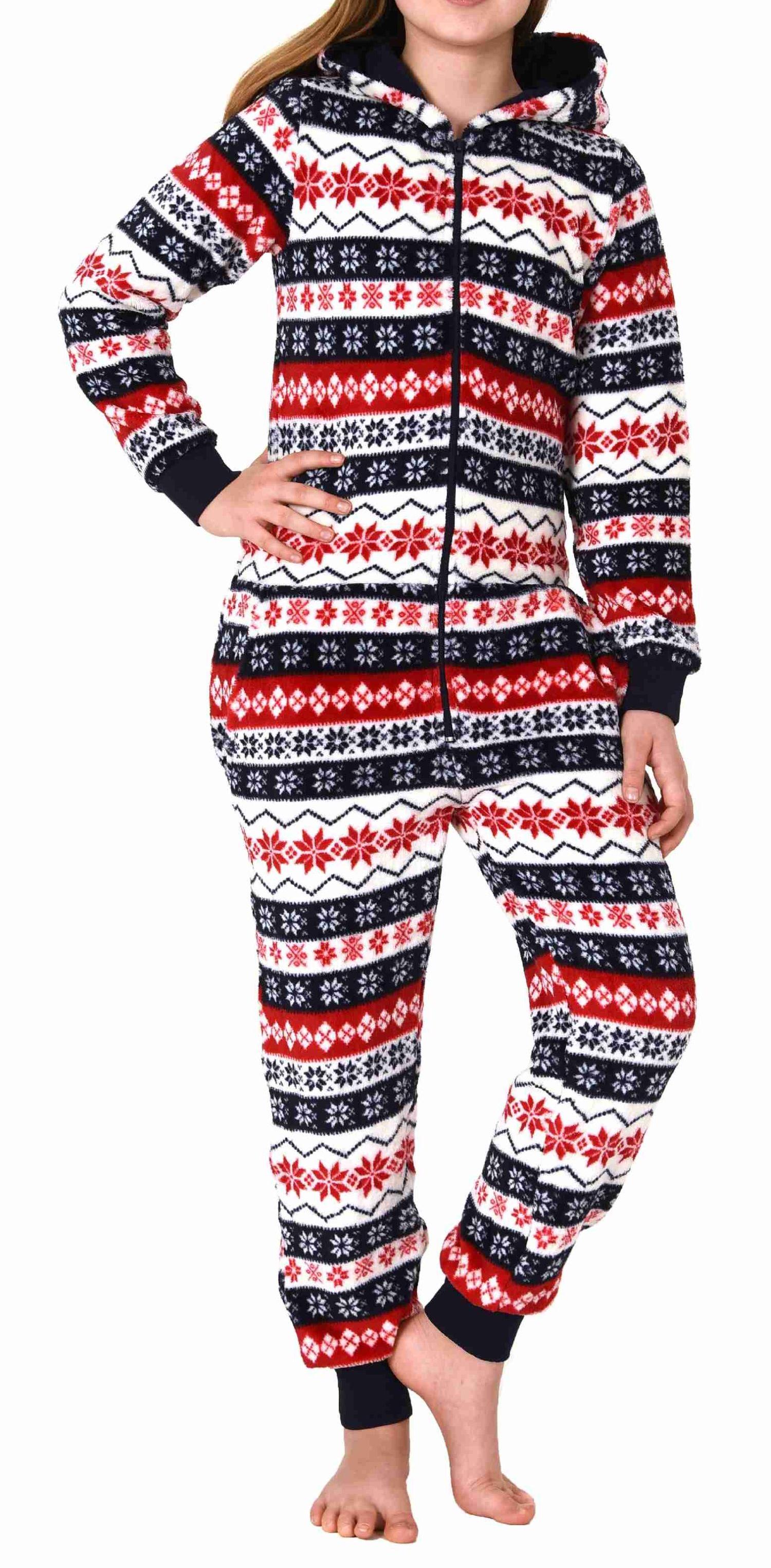 Mädchen Jumpsuit Overall Schlafanzug Pyjama in toller Norweger Optik - 202 467 97 959