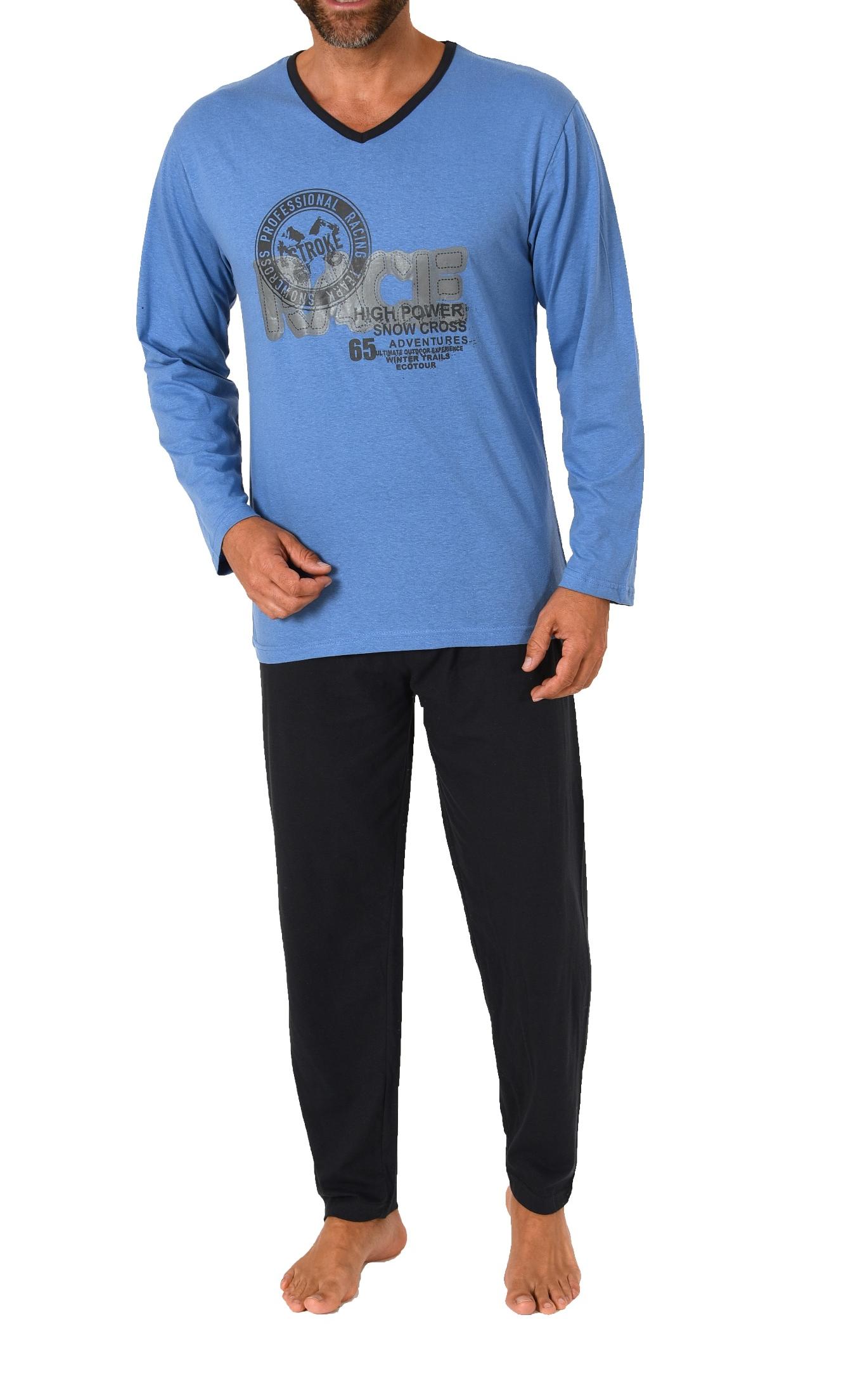 Lässiger Herren Pyjama langarm Schlafanzug in toller Optik - 212 101 10 901