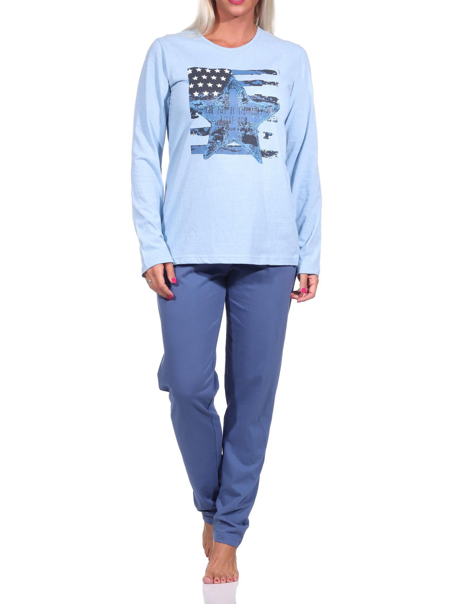 Damen langarm Schlafanzug Pyjama mit Sterne Motiv - 212 201 10 903 Damen langarm Schlafanzug Pyjama mit Sterne Motiv - 212 201 10 903