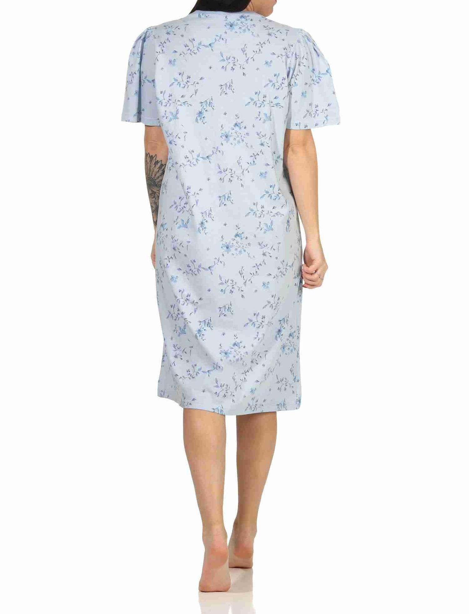 Frauliches Damen Nachthemd mit Knopfleiste in 105 cm Länge