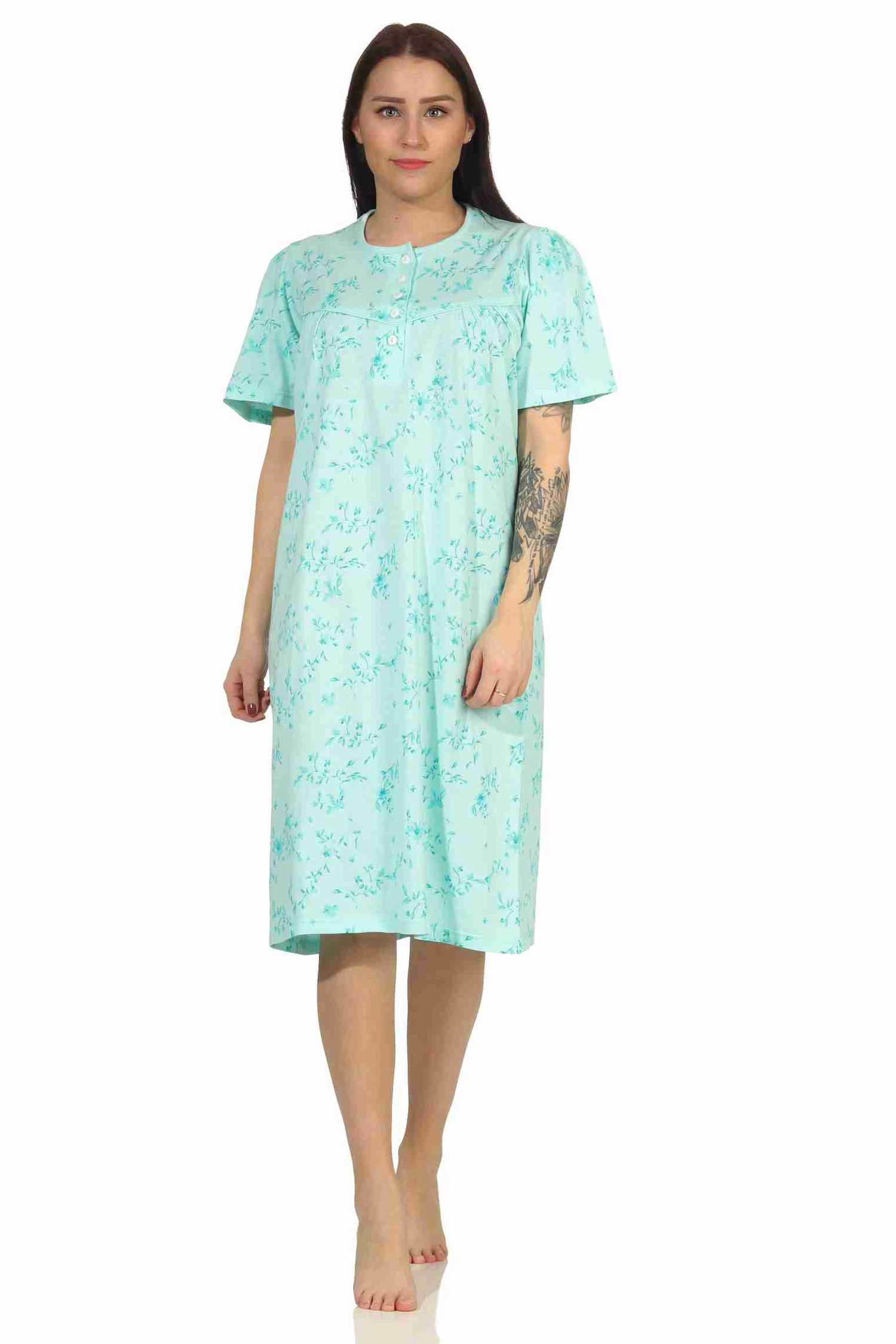 Frauliches Damen Nachthemd mit Knopfleiste in 105 cm Länge