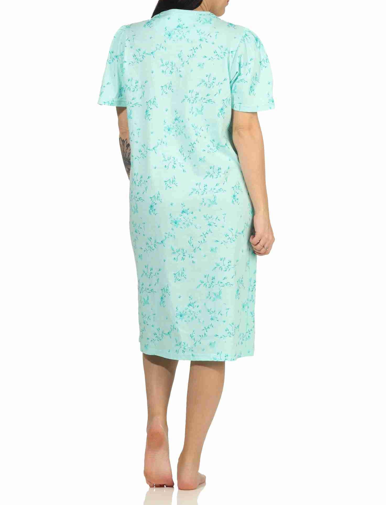 Frauliches Damen Nachthemd mit Knopfleiste in 105 cm Länge