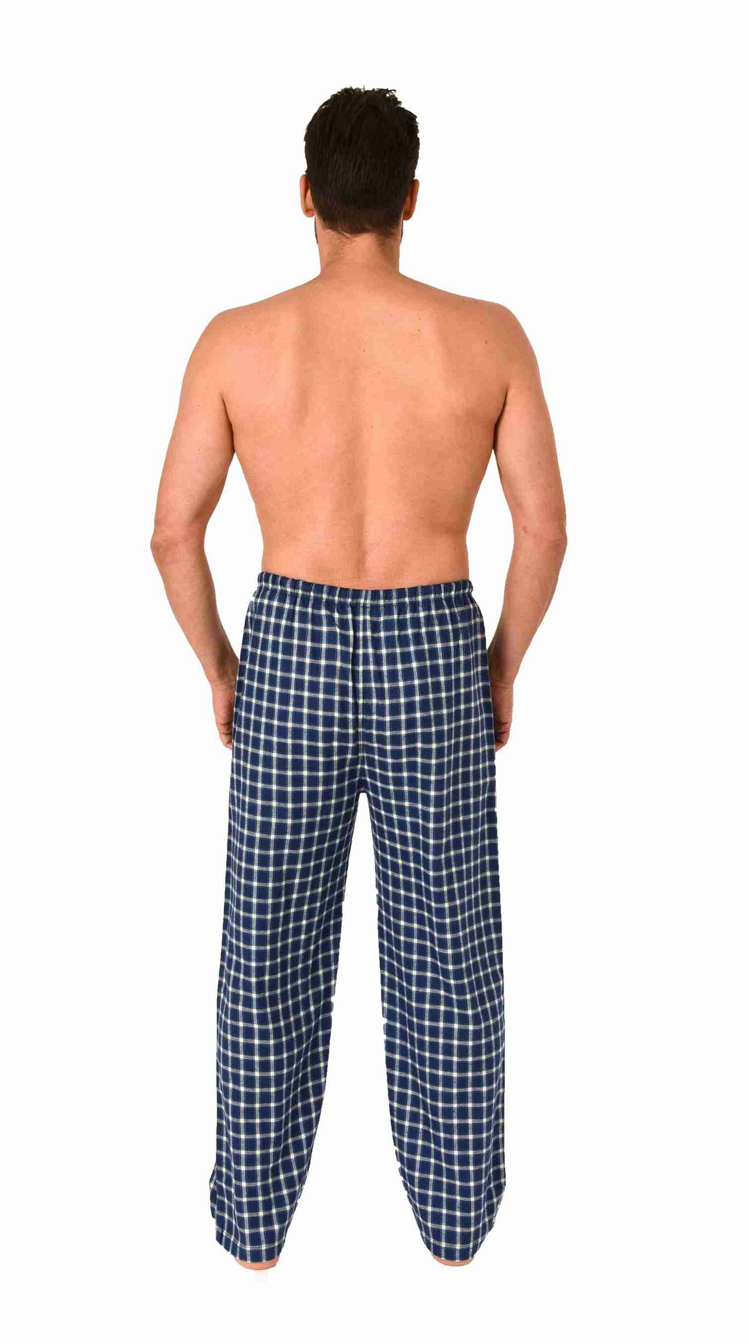 Herren Flanell Schlafanzug Pyjama Hose lang in Karo Optik aus Baumwolle - 222 122 15 870