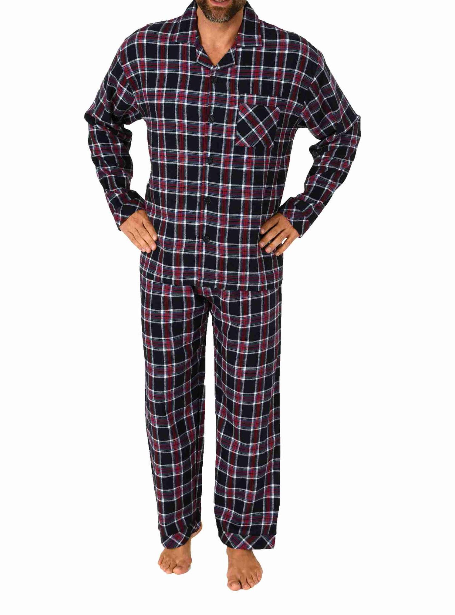 Herren Flanell Schlafanzug langarm Pyjama zum durchknöpfen - 222 101 15 873 Herren Flanell Schlafanzug langarm Pyjama zum durchknöpfen - 222 101 15 873