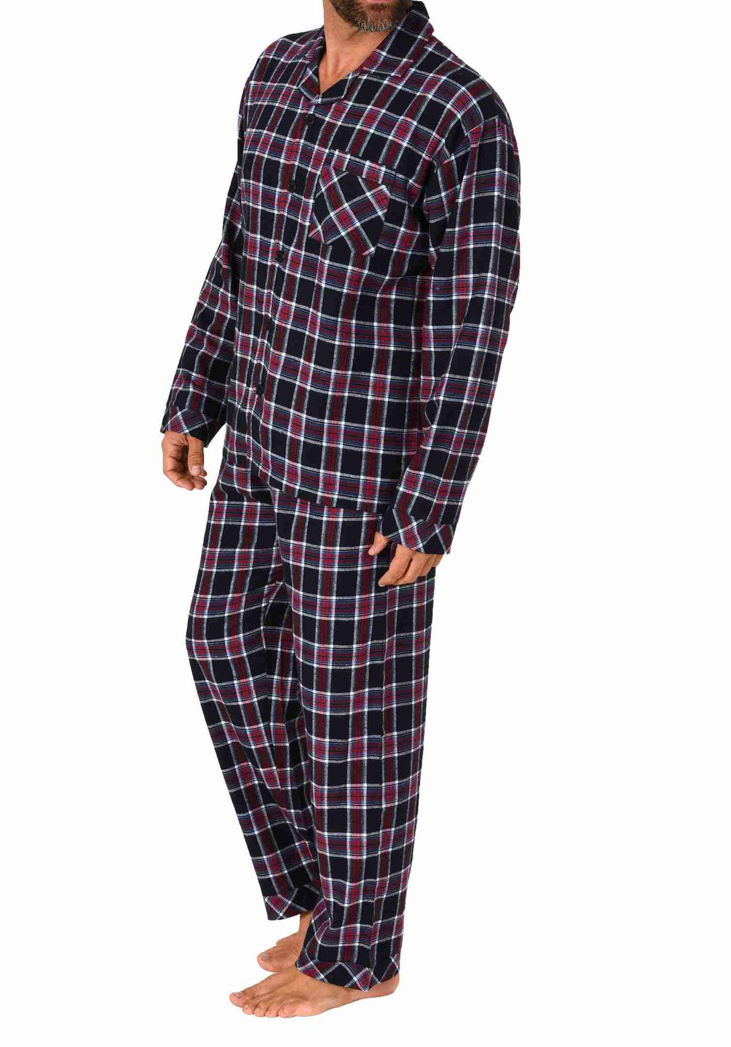 Herren Flanell Schlafanzug langarm Pyjama zum durchknöpfen - 222 101 15 873 Herren Flanell Schlafanzug langarm Pyjama zum durchknöpfen - 222 101 15 873