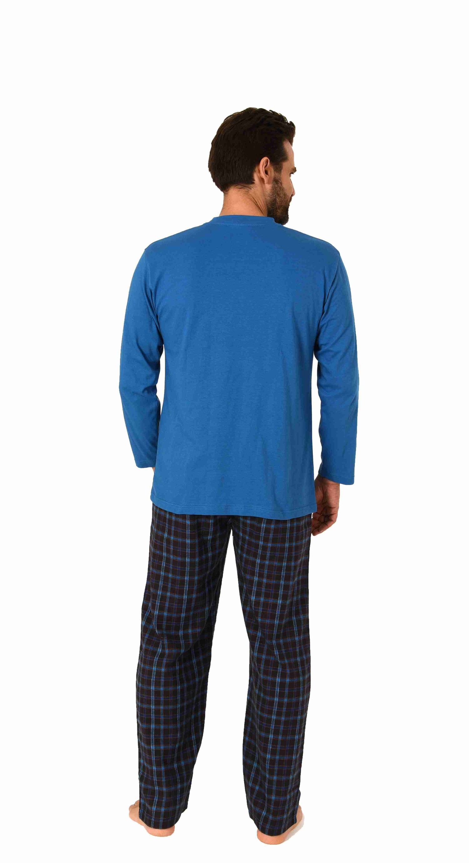 Herren Schlafanzug lang Pyjama Set mit Flanell Hose - 222 101 10 871