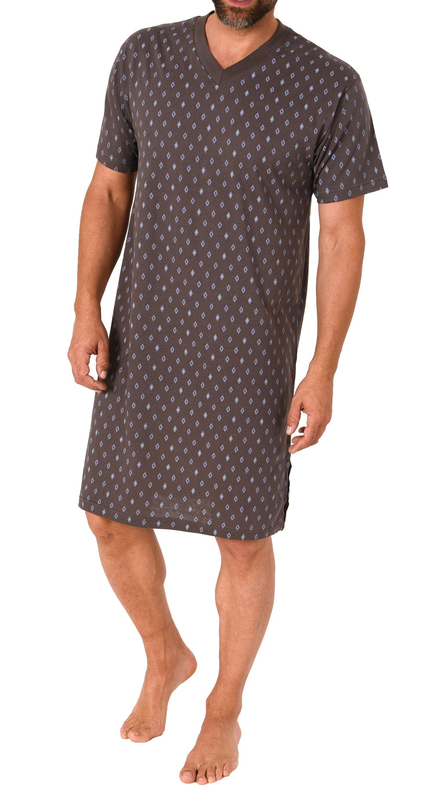 Herren Nachthemd kurzarm in zeitlosem Allover-Print bis Größe 56/58 - 181 111 90 001