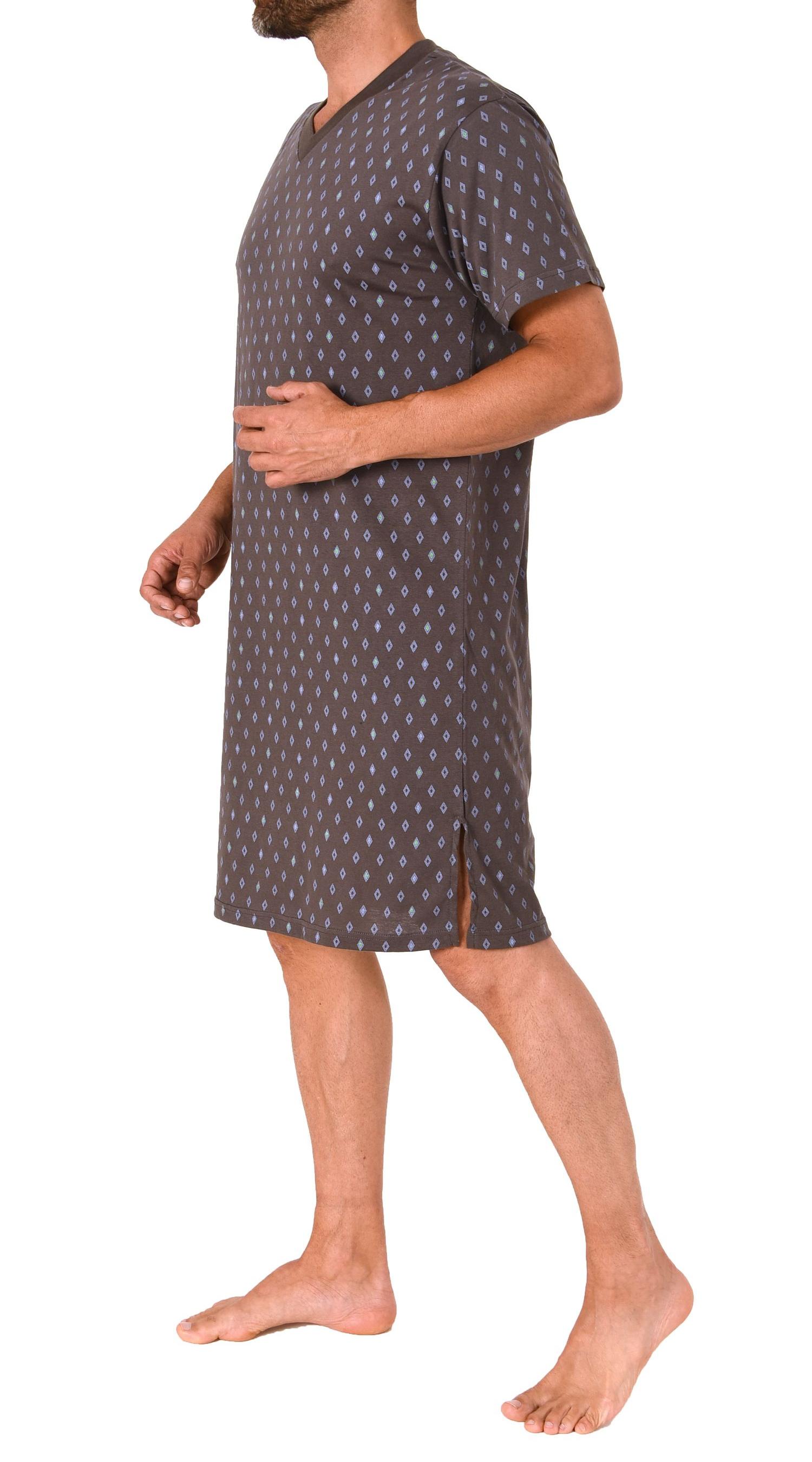 Herren Nachthemd kurzarm in zeitlosem Allover-Print bis Größe 56/58 - 181 111 90 001