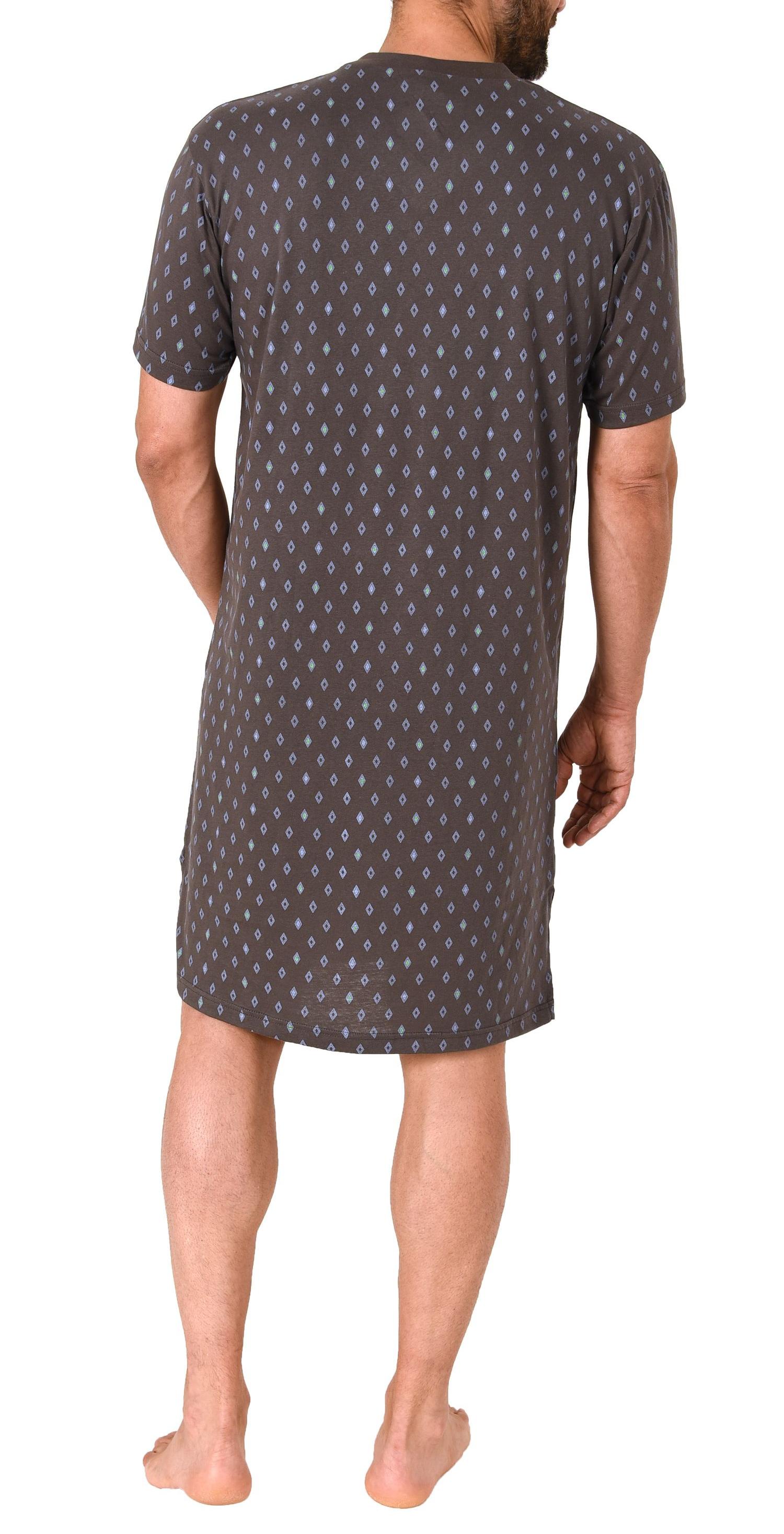 Herren Nachthemd kurzarm in zeitlosem Allover-Print bis Größe 56/58 - 181 111 90 001