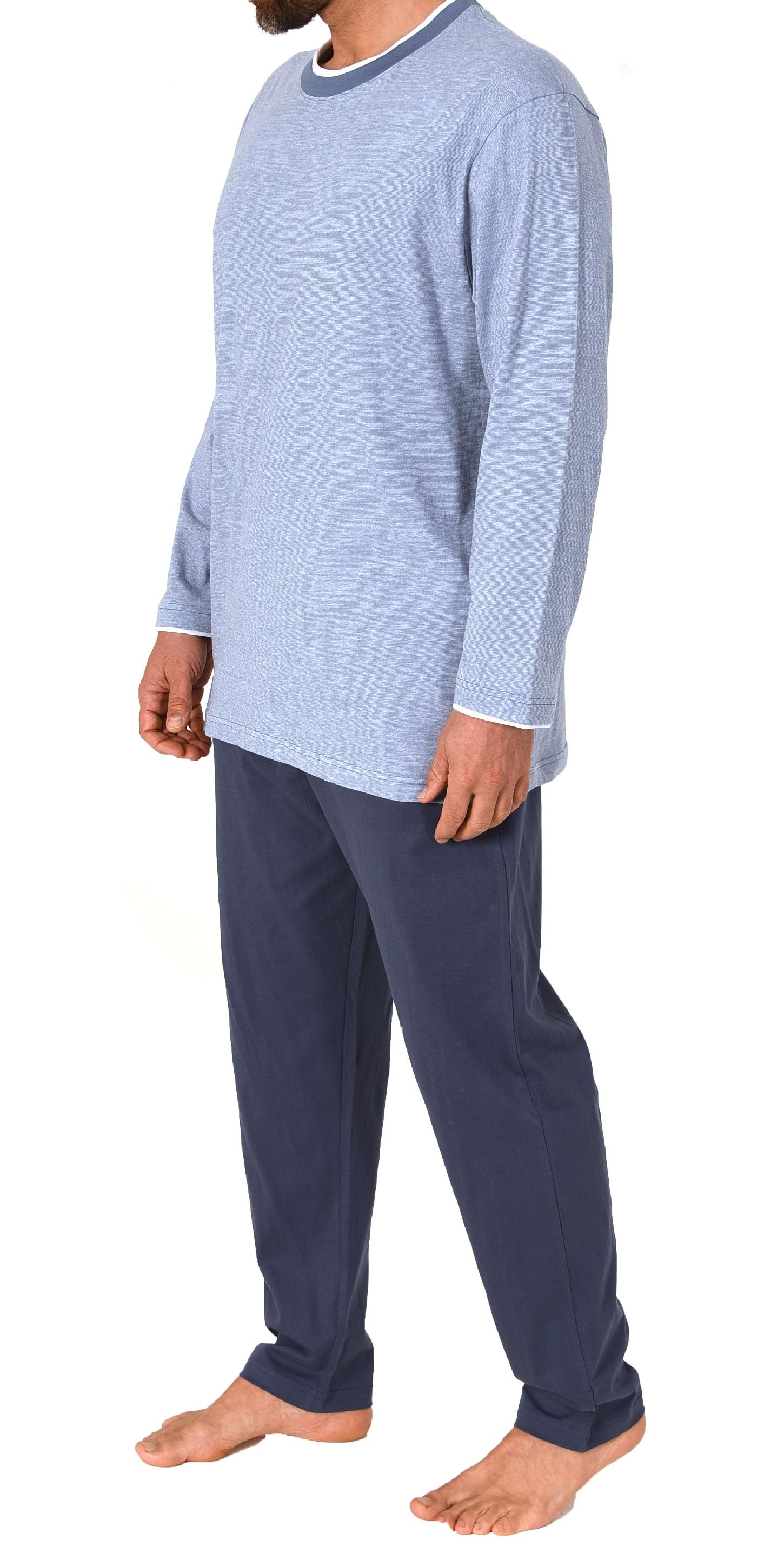 Herren langarm Schlafanzug Loungewear in chilliger Optik - auch in Übergrössen