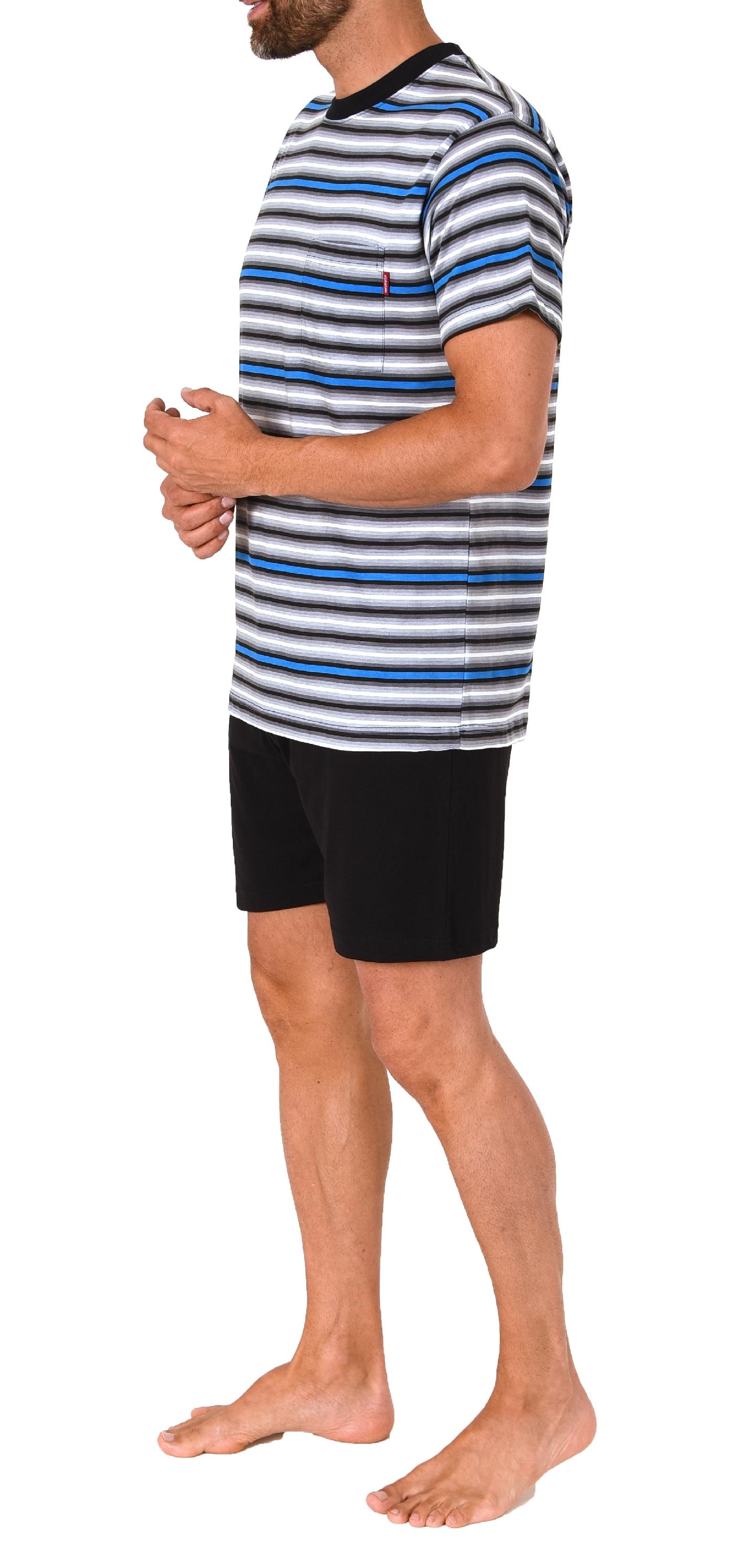 Herren kurzarm Schlafanzug Shorty Pyjama in lässiger Streifenoptik - 122 105 90 745