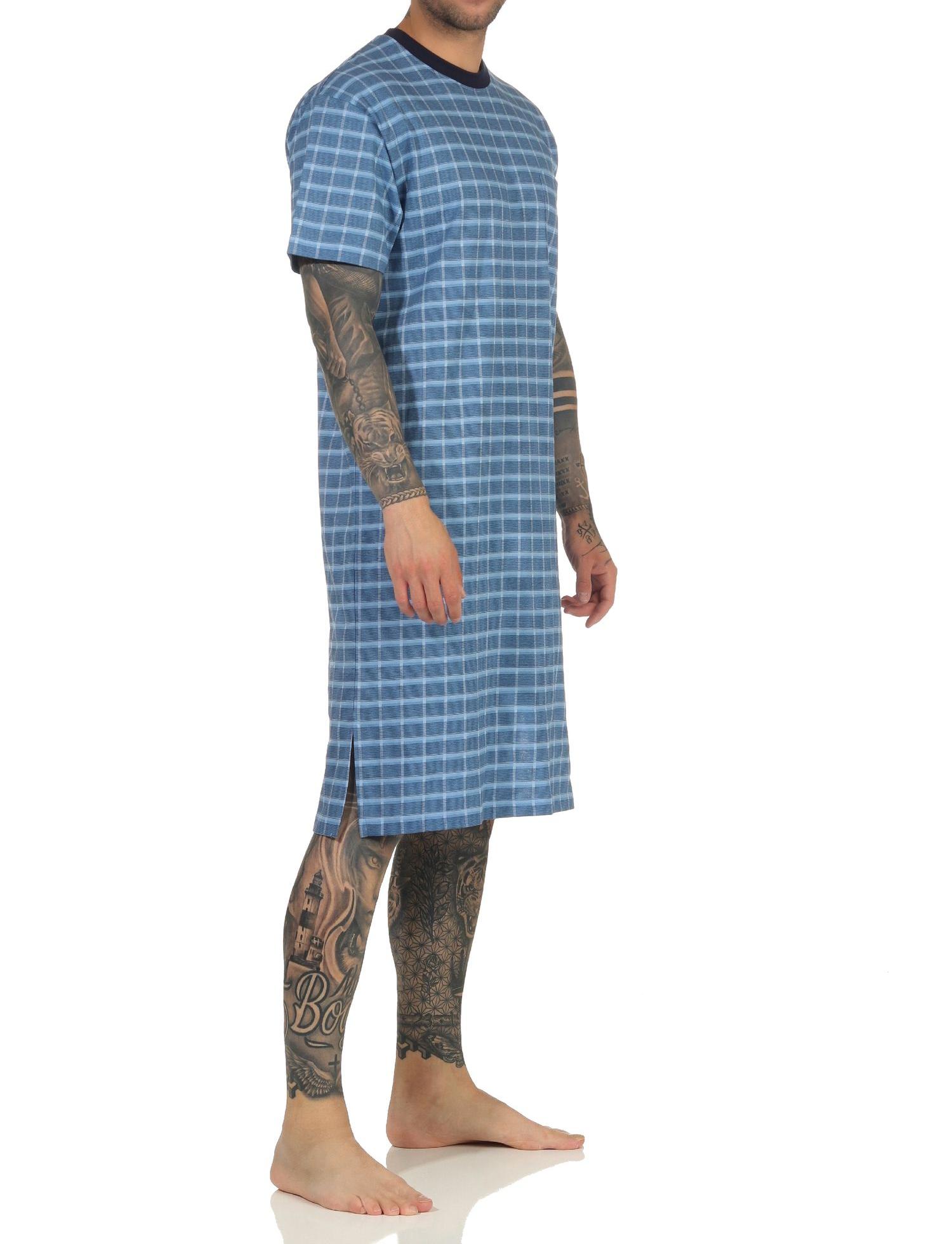 Herren kurzarm Nachthemd in edler Karo Optik - auch in Übergrössen - 122 111 90 502