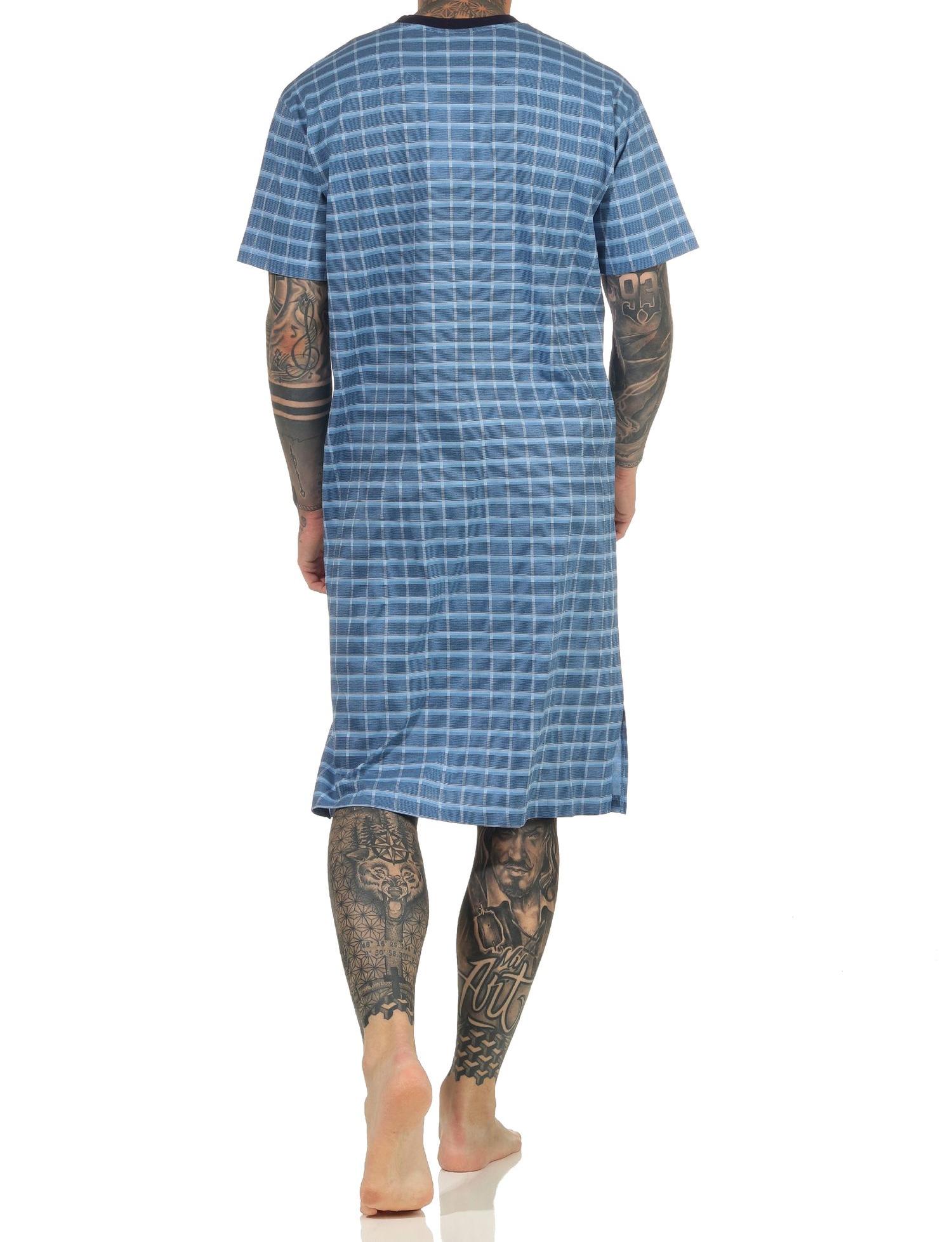 Herren kurzarm Nachthemd in edler Karo Optik - auch in Übergrössen - 122 111 90 502