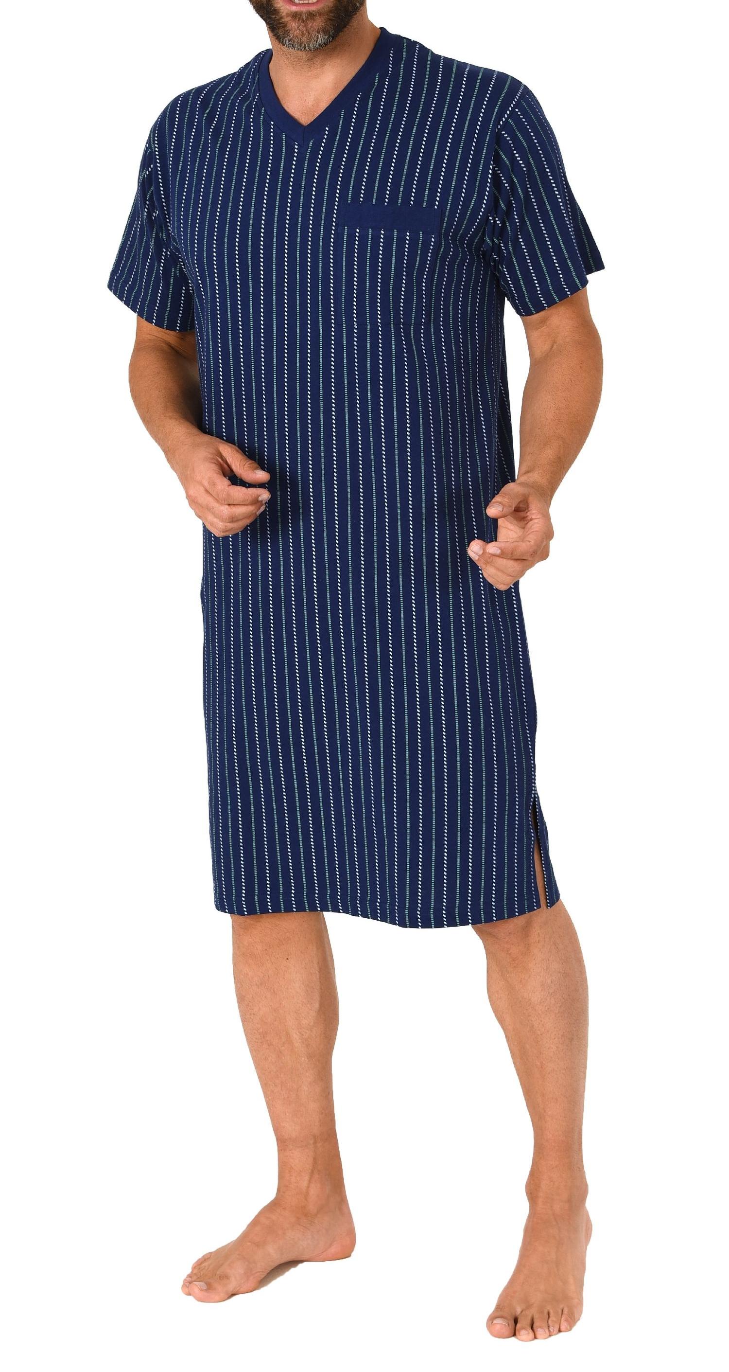 Herren kurzarm Nachthemd in edler Streifenoptik - auch in Übergrössen - 122 111 90 650