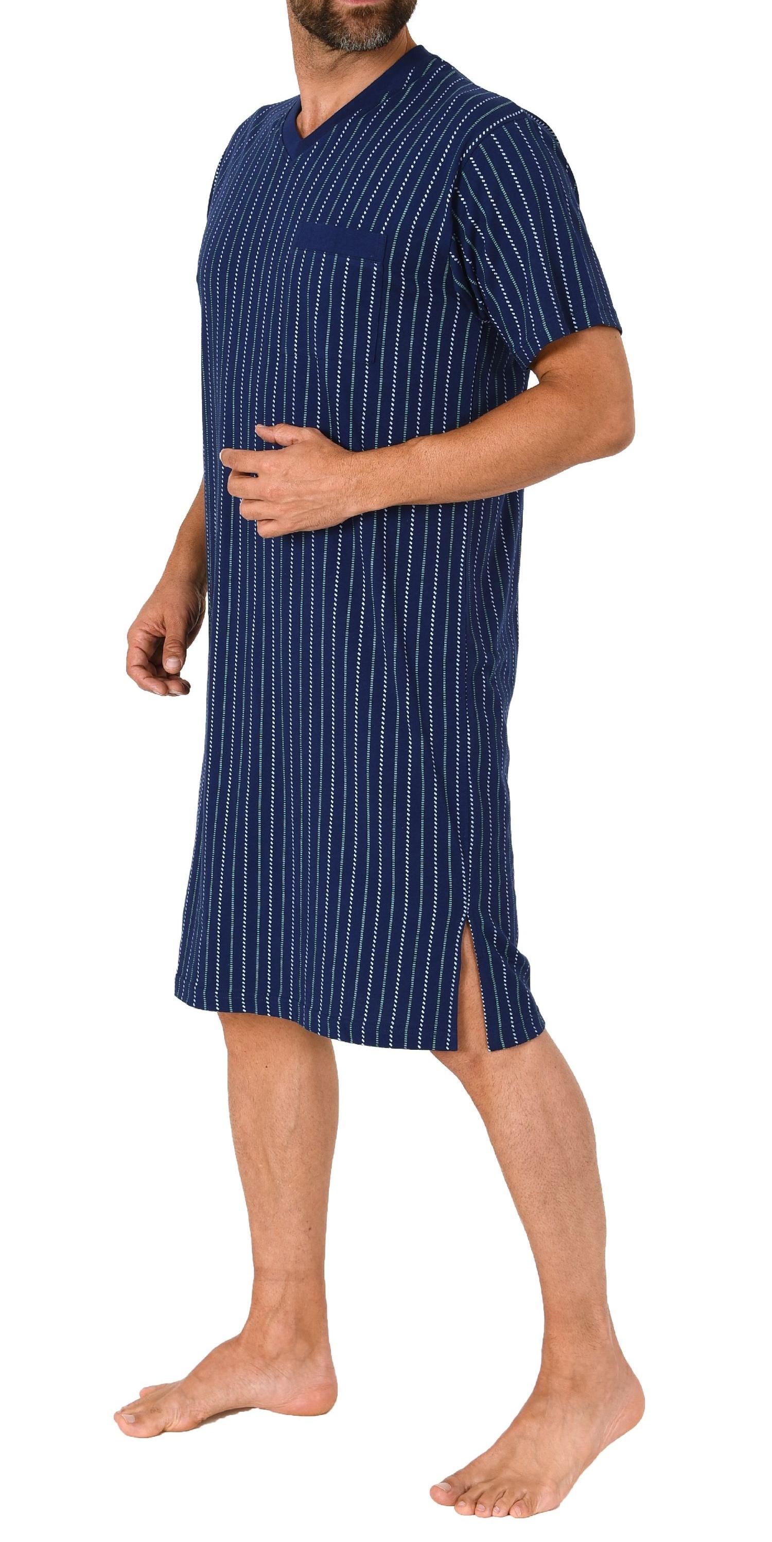 Herren kurzarm Nachthemd in edler Streifenoptik - auch in Übergrössen - 122 111 90 650