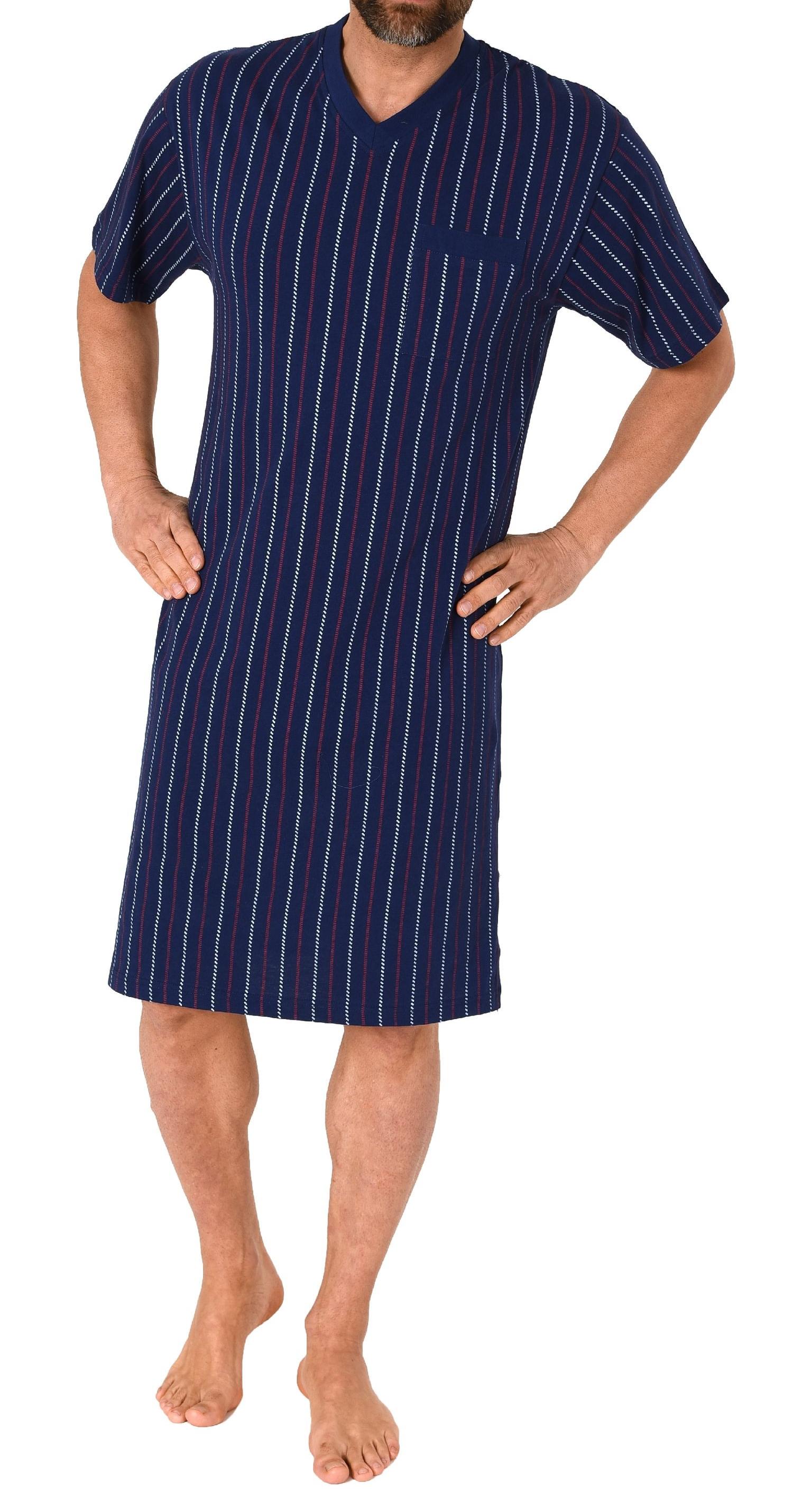 Herren kurzarm Nachthemd in edler Streifenoptik - auch in Übergrössen - 122 111 90 650