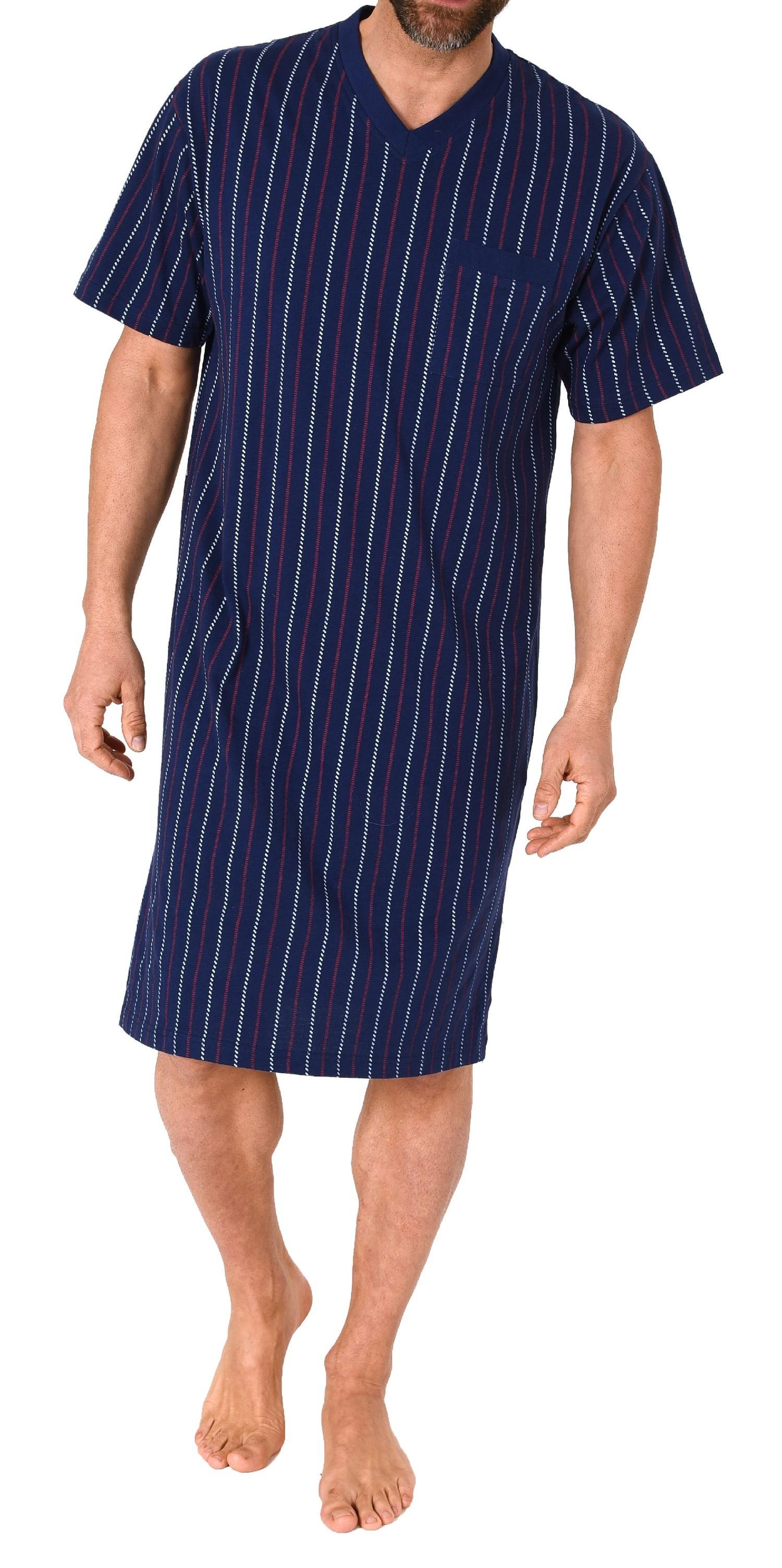 Herren kurzarm Nachthemd in edler Streifenoptik - auch in Übergrössen - 122 111 90 650