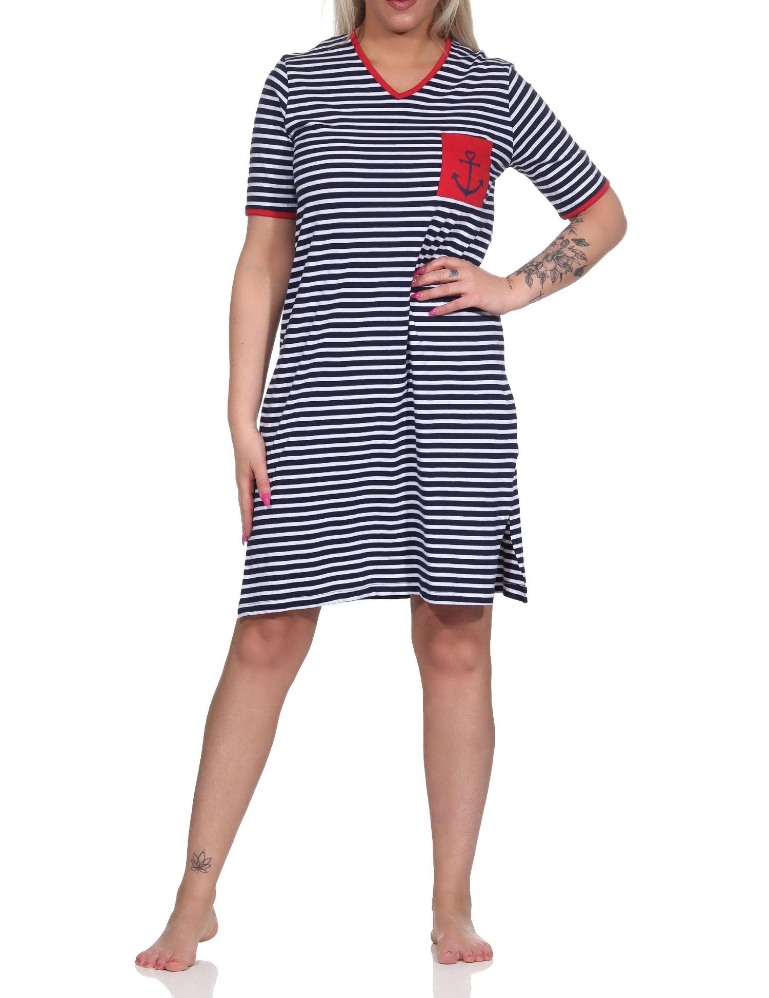 Maritimes kurzarm Damen Nachthemd mit Anker Motiv, auch in Übergrösse -122 214 90 920 Maritimes kurzarm Damen Nachthemd mit Anker Motiv, auch in Übergrösse -122 214 90 920
