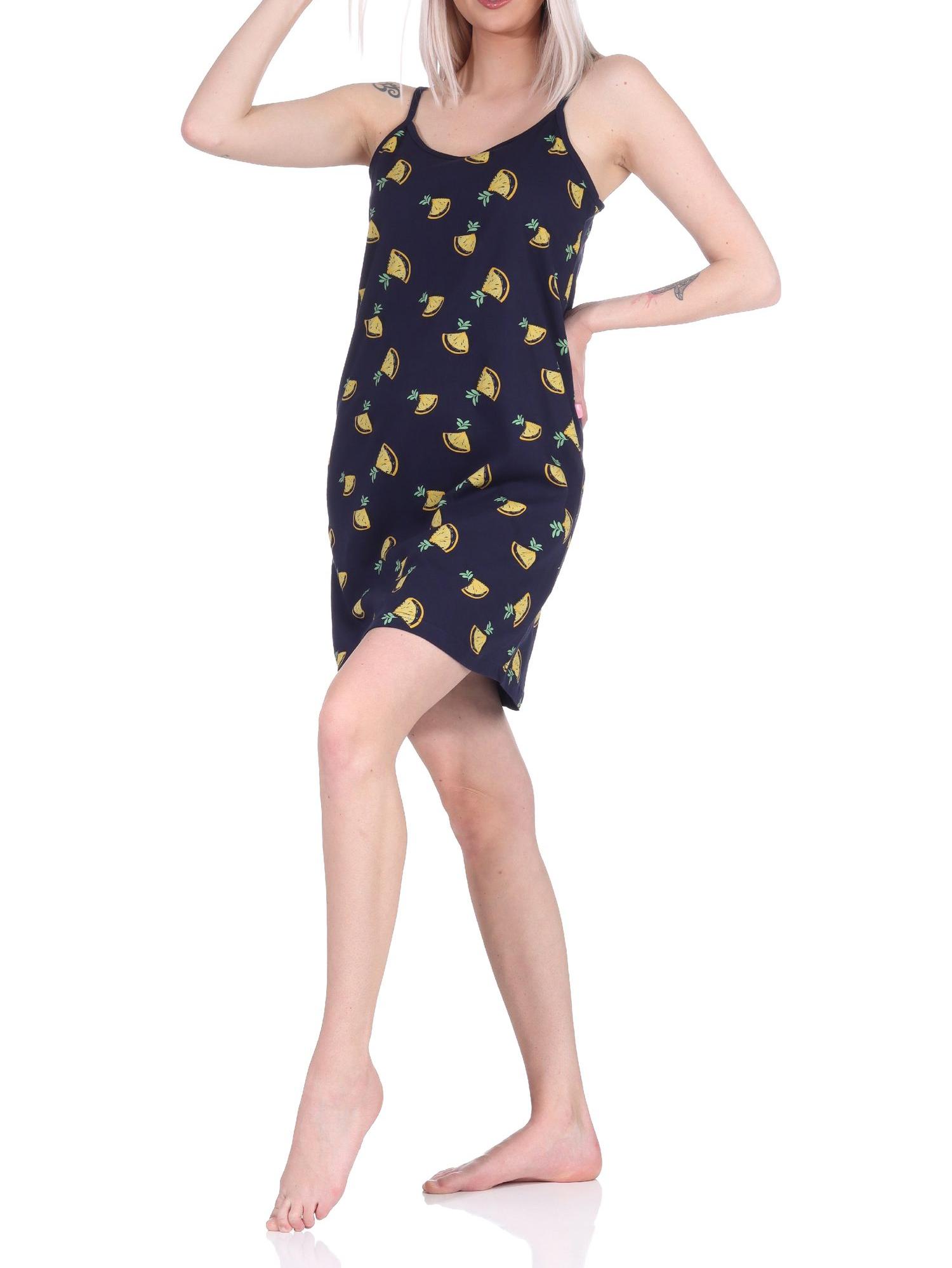 Süßes Damen Spaghetti Nachthemd mit Zitronen als Motiv - auch in Übergrößen - 122 215 90 535 Süßes Damen Spaghetti Nachthemd mit Zitronen als Motiv - auch in Übergrößen