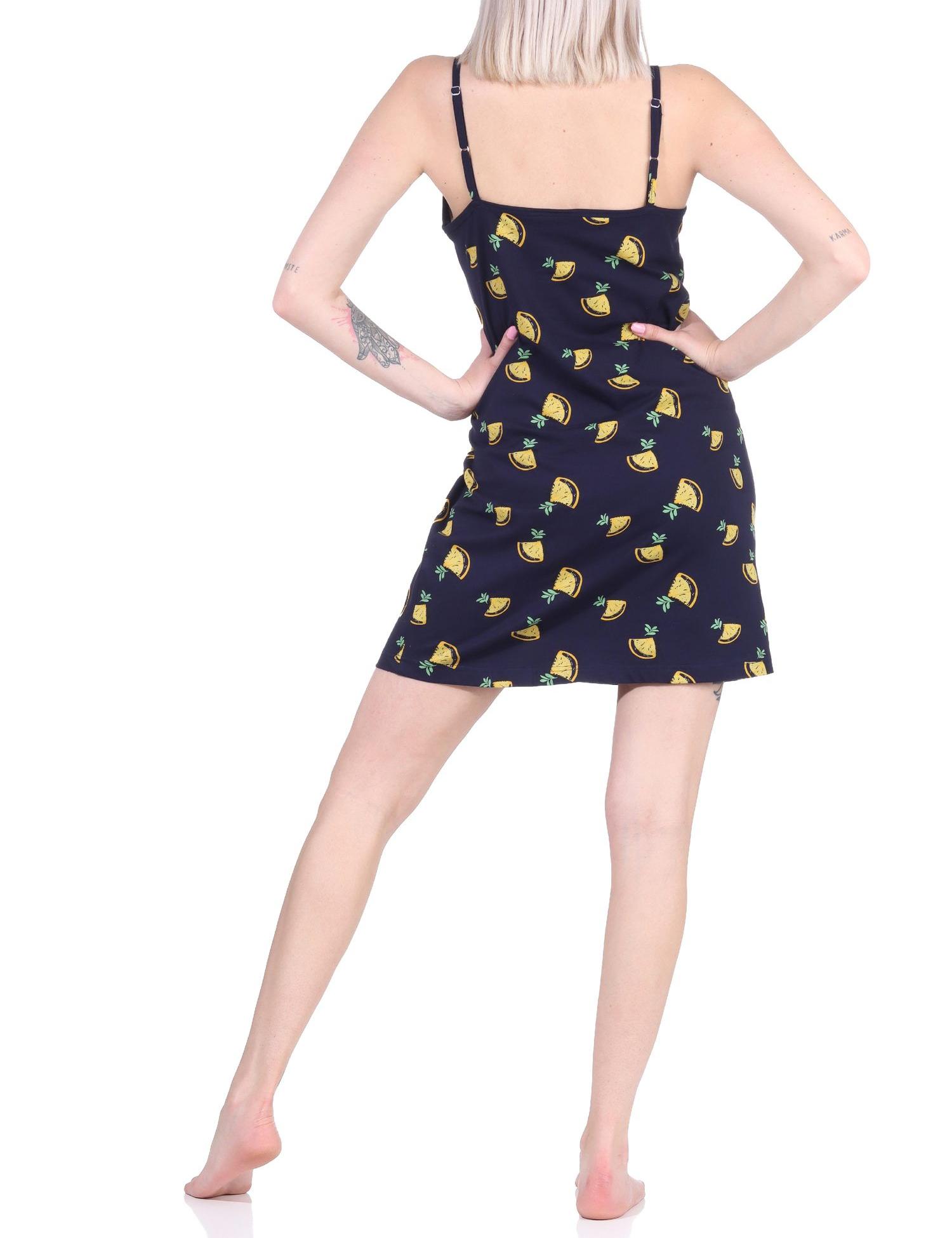 Süßes Damen Spaghetti Nachthemd mit Zitronen als Motiv - auch in Übergrößen - 122 215 90 535 Süßes Damen Spaghetti Nachthemd mit Zitronen als Motiv - auch in Übergrößen