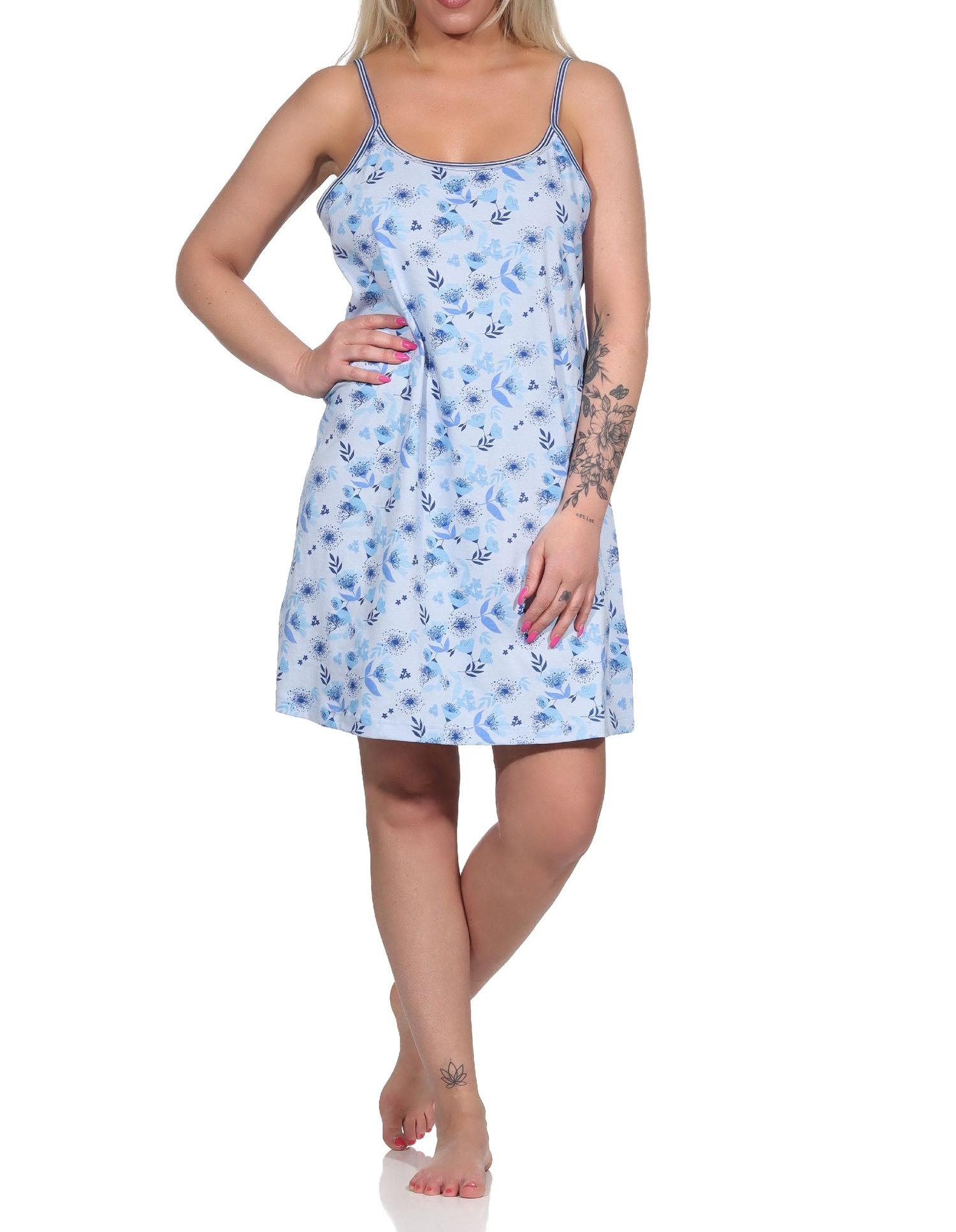 Elegantes Damen Spaghettiträger Nachthemd mit Spitzenbesatz - auch in Übergrössen