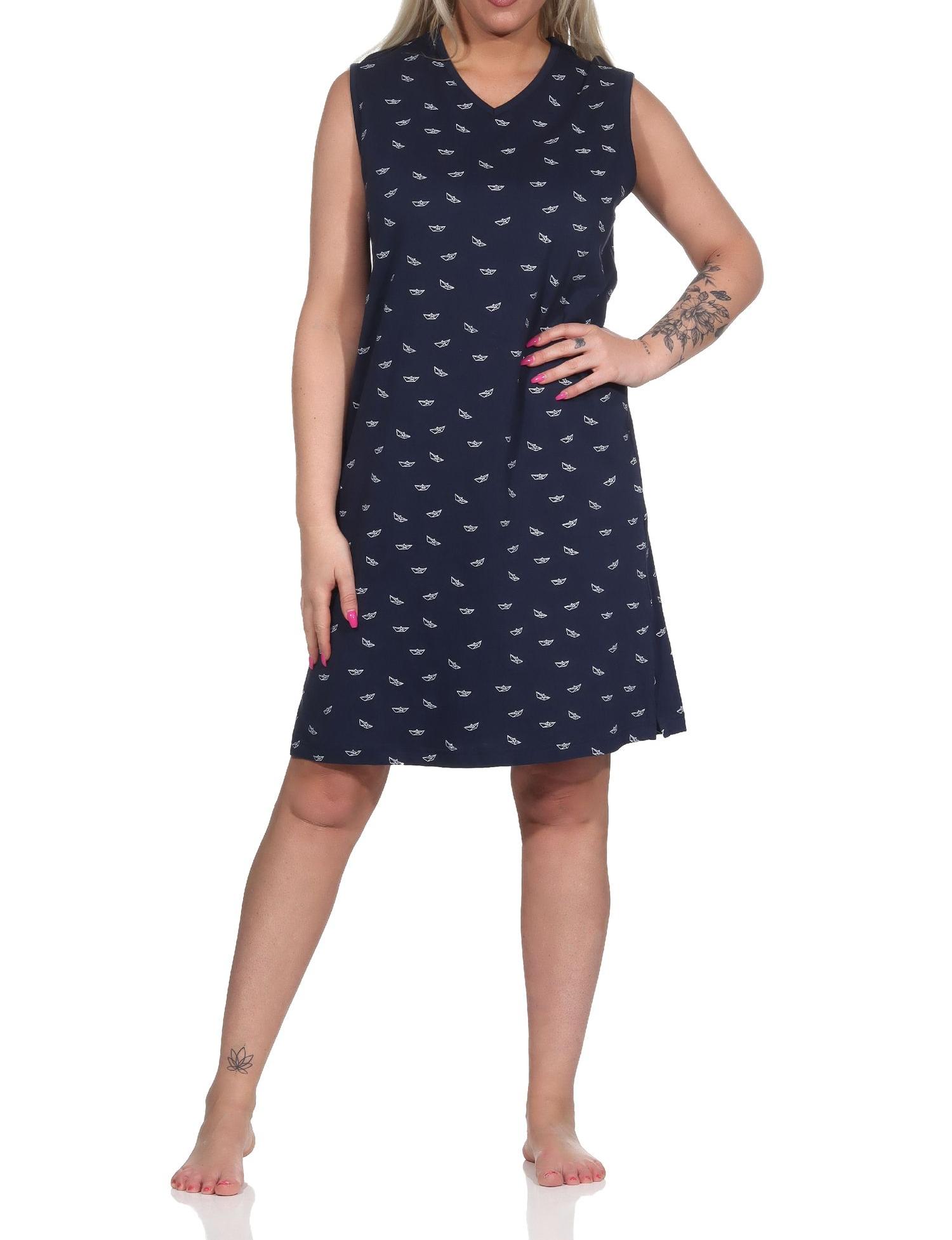 Damen Achselträger Nachthemd Strandkleid in maritimer Optik, auch in Übergrössen Damen Achselträger Nachthemd Strandkleid in maritimer Optik, auch in Übergrössen