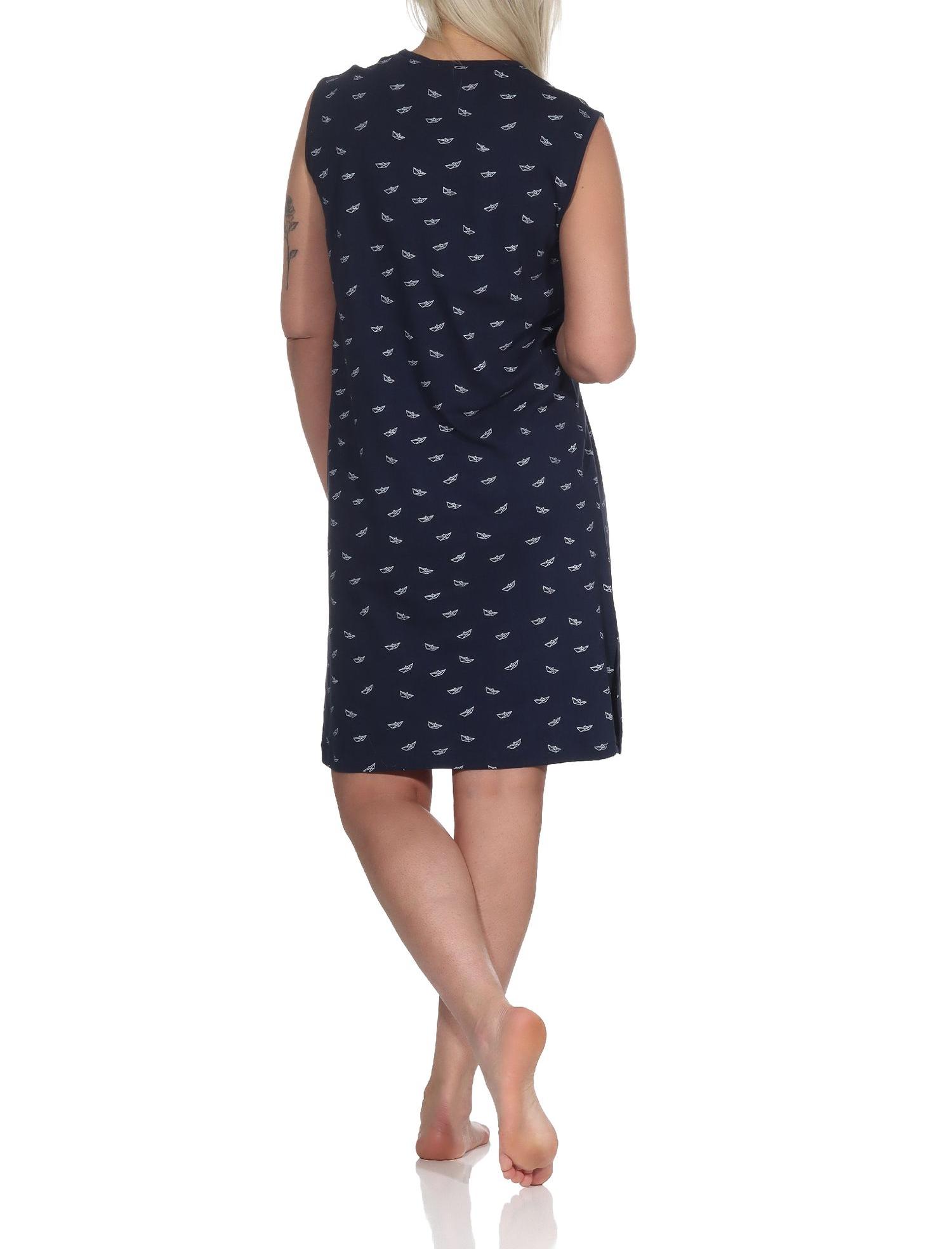 Damen Achselträger Nachthemd Strandkleid in maritimer Optik, auch in Übergrössen