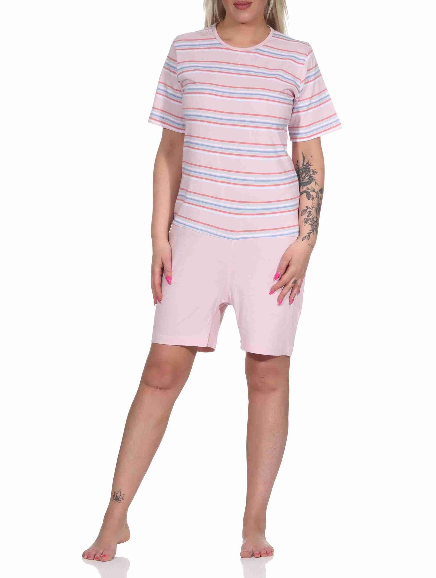 Damen Pflegeoverall kurzarm mit Reissverschluss am Rücken und am Bein in Ringeloptik Damen Pflegeoverall kurzarm mit Reissverschluss am Rücken und am Bein in Ringeloptik