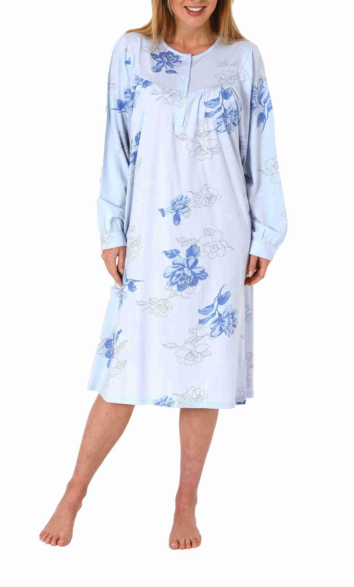 Elegantes frauliches Damen Nachthemd,105 cm Länge, Knopfleiste am Hals - 202 210 90 600 Elegantes frauliches Damen Nachthemd,105 cm Länge, Knopfleiste am Hals - 202 210 90 600