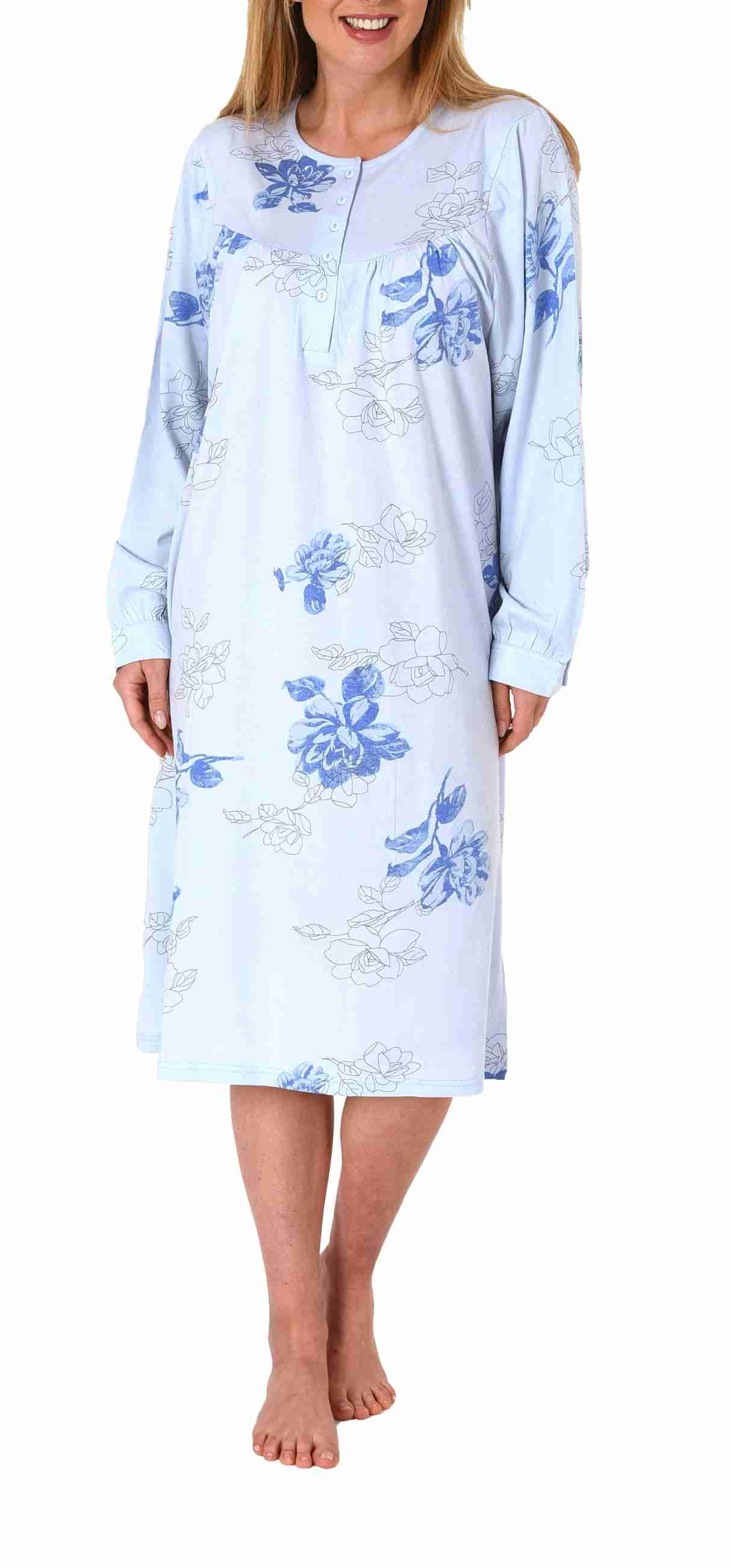 Elegantes frauliches Damen Nachthemd,105 cm Länge, Knopfleiste am Hals - 202 210 90 600 Elegantes frauliches Damen Nachthemd,105 cm Länge, Knopfleiste am Hals - 202 210 90 600