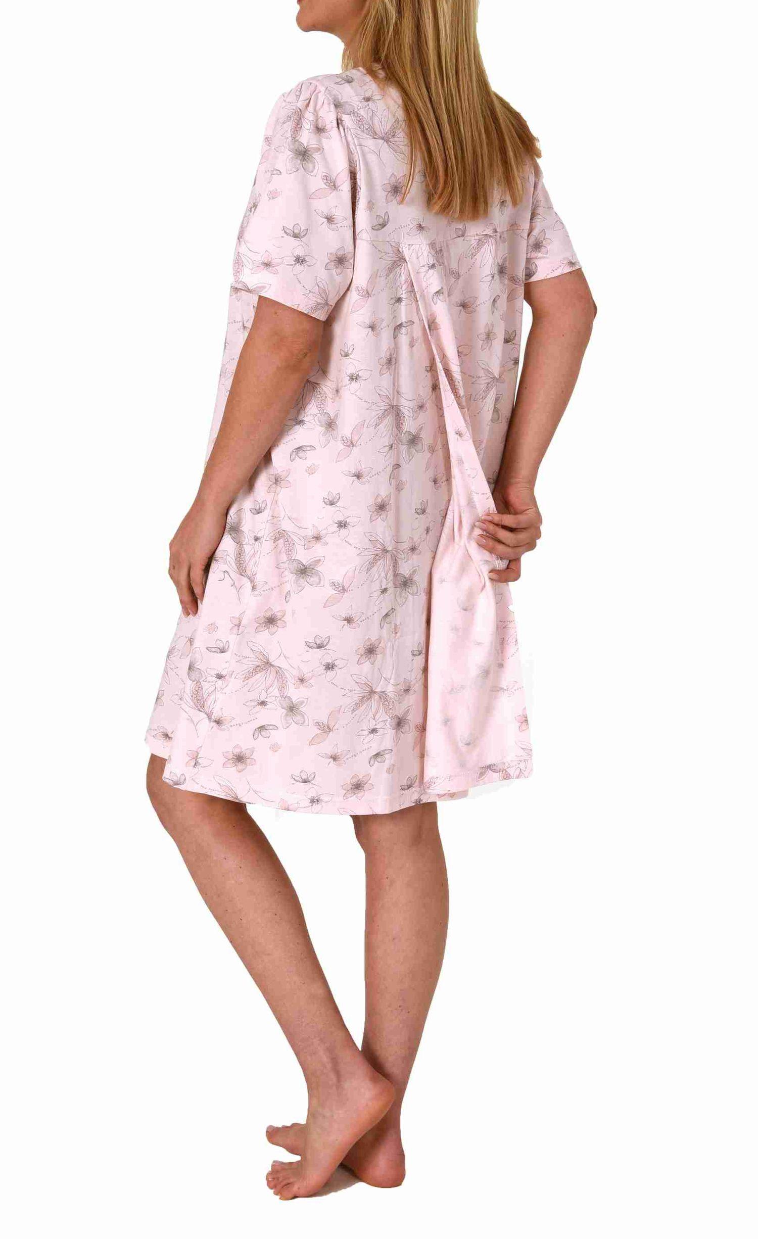 Damen Pflegenachthemd kurzarm, Rückenteil offen - 202 275 90 312