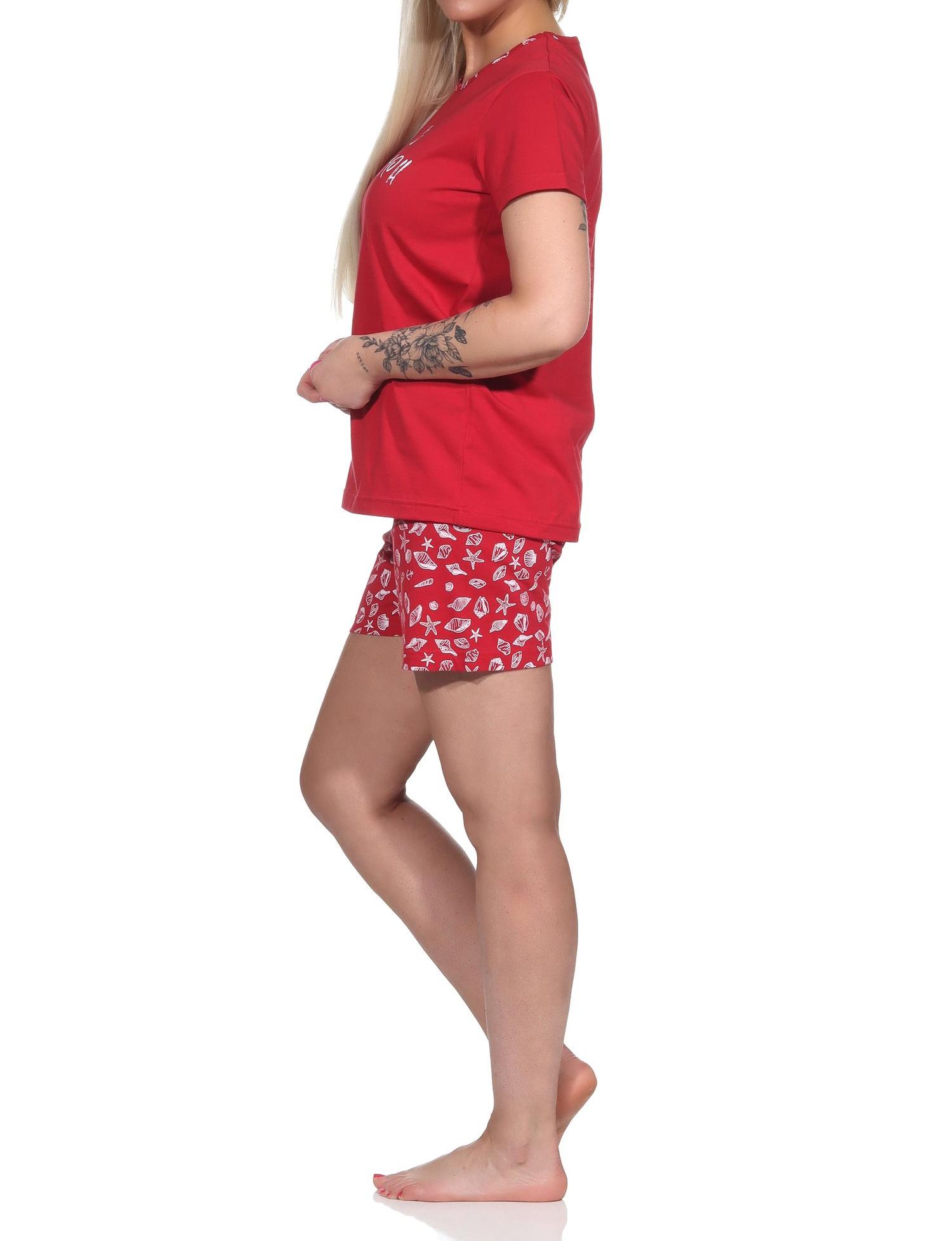 Damen Shorty kurzarm Pyjama in toller maritimer Optik - 122 205 10 753