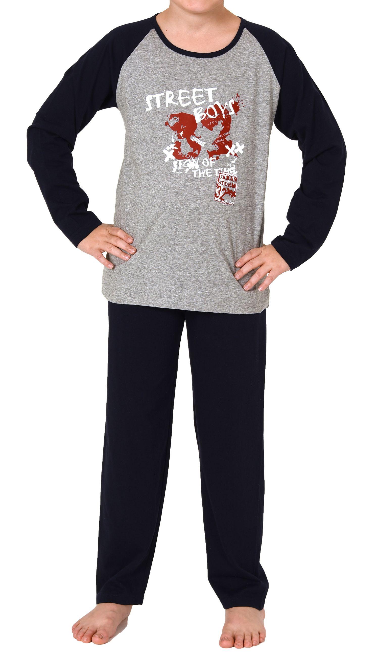 Jungen Pyjama langarm Schlafanzug in lässigem College-Look - 212 501 10 702 Jungen Pyjama langarm Schlafanzug in lässigem College-Look - 212 501 10 702