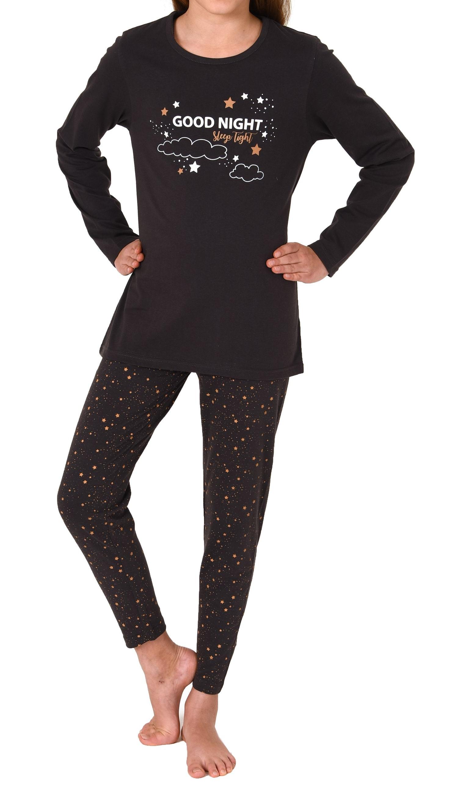 Schöner Mädchen Schlafanzug, langärmliger Pyjama mit süßem Motiv 212 401 10 700