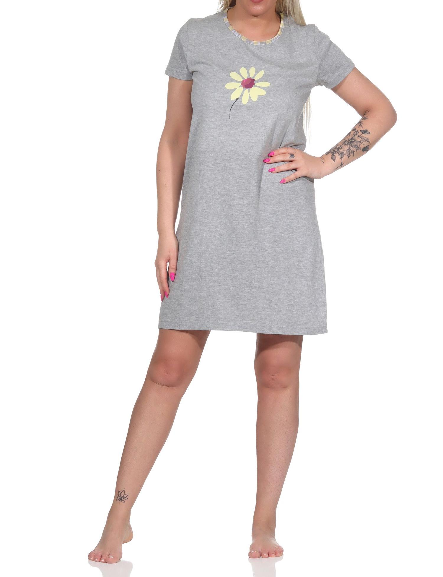 Wunderschönes Damen Kurz-Nachthemd mit Blumen-Motiv - 112 210 10 733 Wunderschönes Damen Kurz-Nachthemd mit Blumen-Motiv - 112 210 10 733