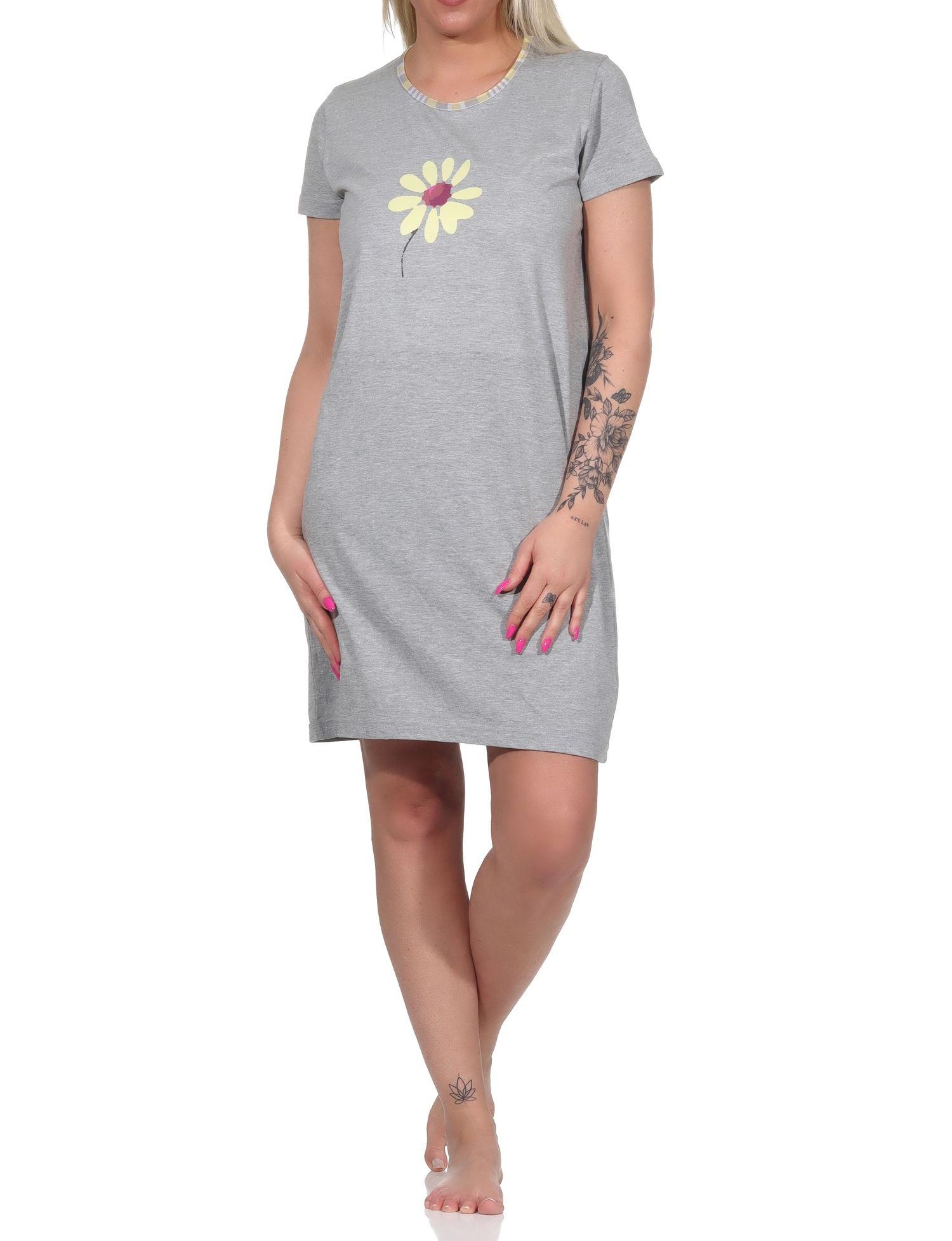 Wunderschönes Damen Kurz-Nachthemd mit Blumen-Motiv - 112 210 10 733 Wunderschönes Damen Kurz-Nachthemd mit Blumen-Motiv - 112 210 10 733