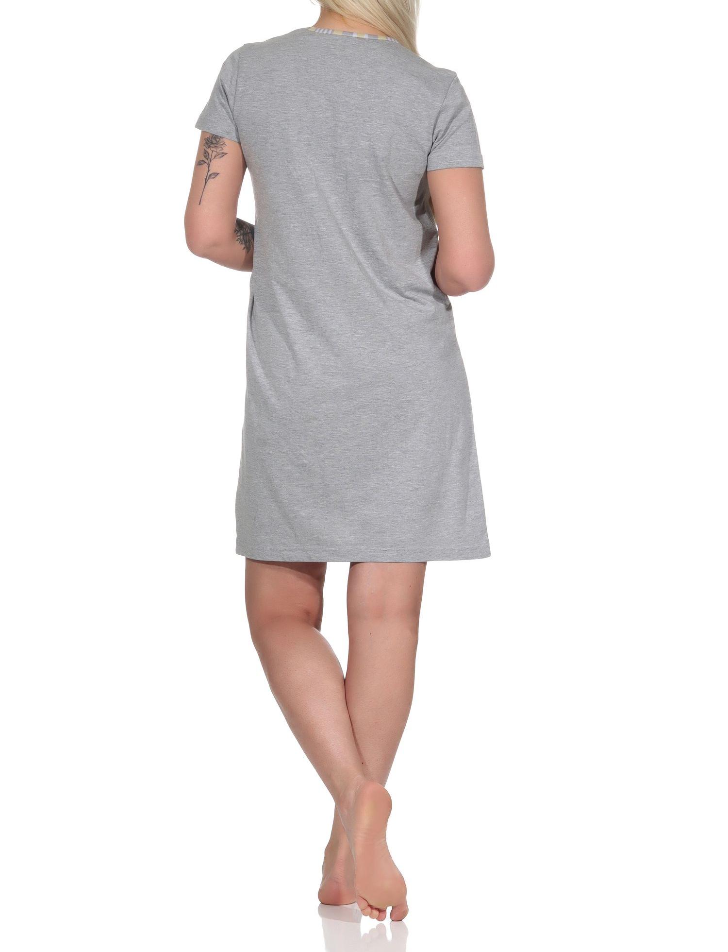 Wunderschönes Damen Kurz-Nachthemd mit Blumen-Motiv - 112 210 10 733 Wunderschönes Damen Kurz-Nachthemd mit Blumen-Motiv - 112 210 10 733