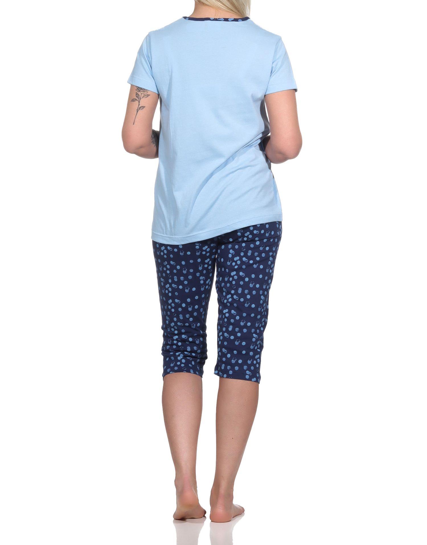 Damen Capri Pyjama, lässiger Schlafanzug "RELAX" - 122 204 10 757