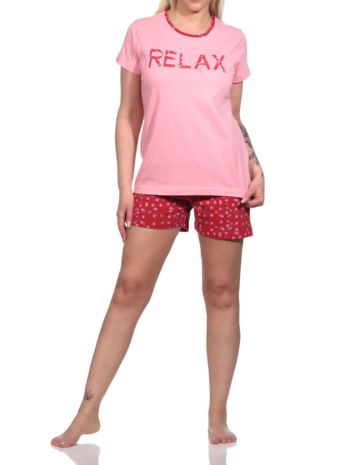 Damen Shorty Schlafanzug, Pyjama im Casual Look - 122 205 10 757