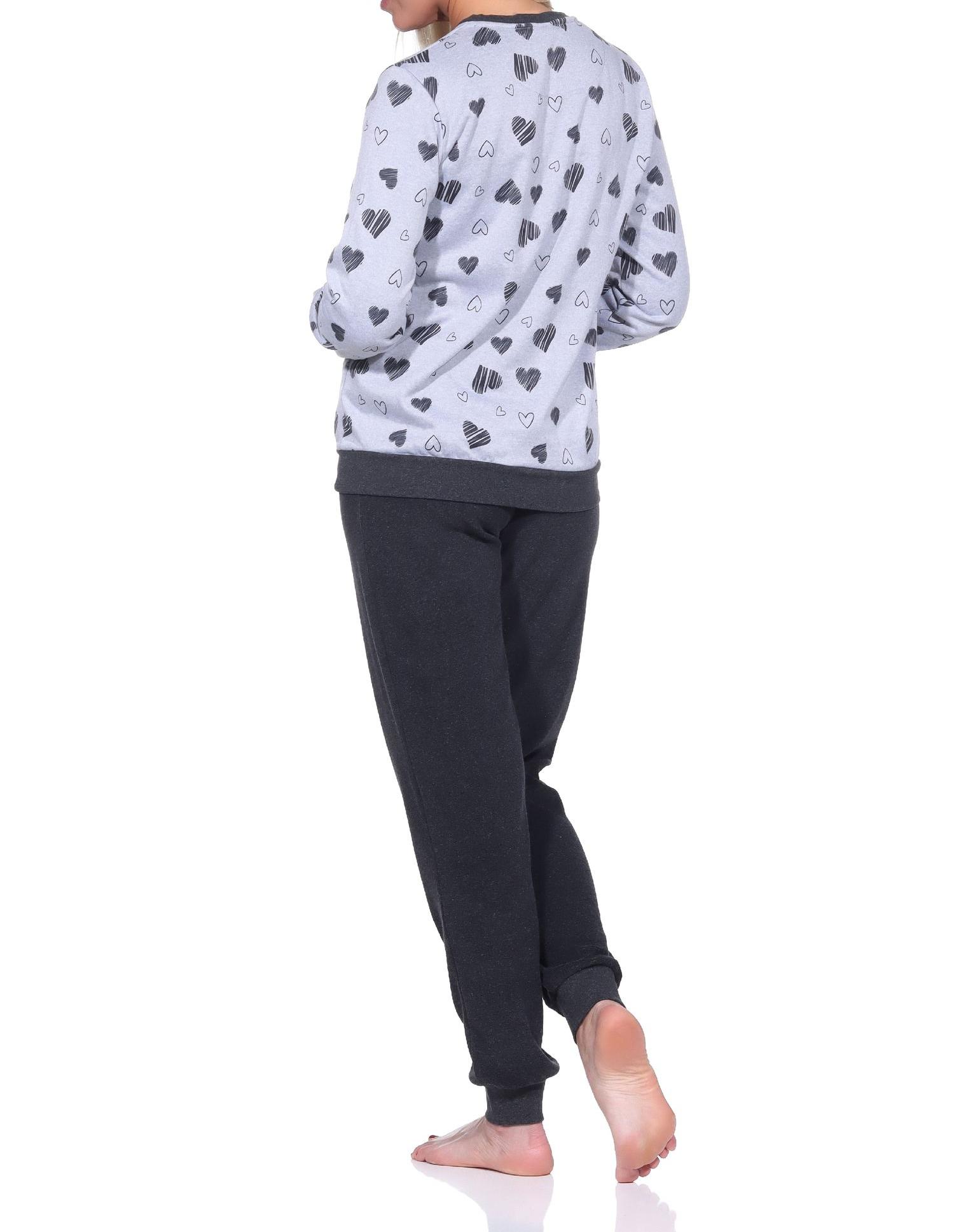 Damen Frottee Schlafanzug mit Bündchen Pyjama in toller Herz Optik - auch in Übergrößen - 222 201 93 138 Damen Frottee Schlafanzug mit Bündchen Pyjama in toller Herz Optik - auch in Übergrößen