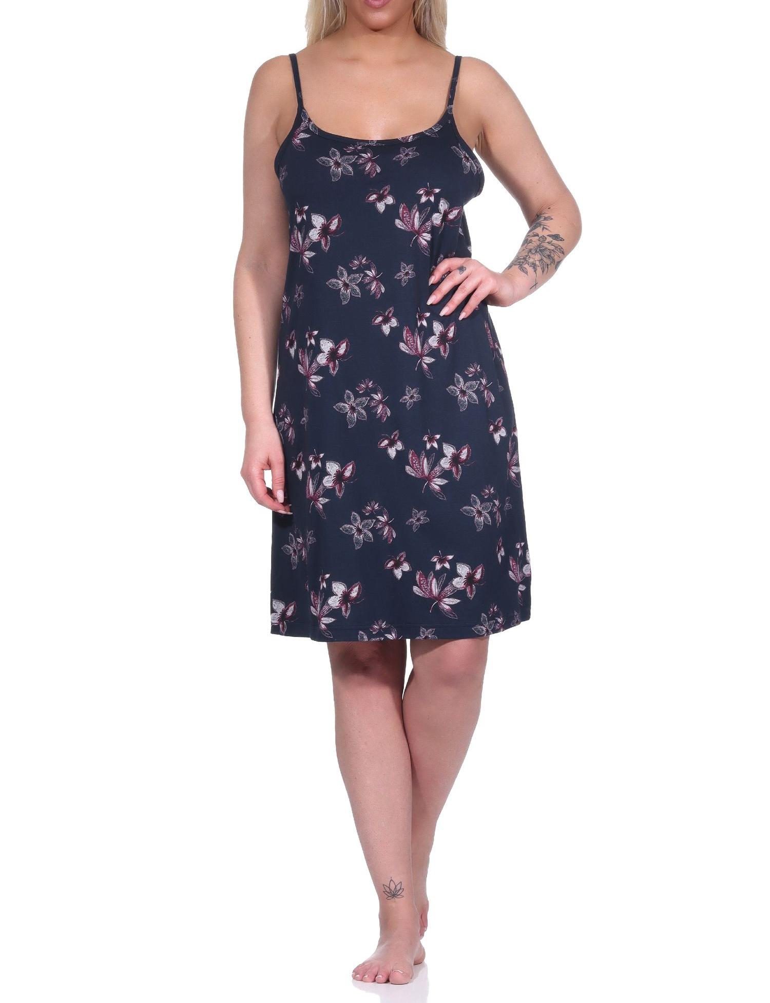 Damen Spaghetti Nachthemd in floralem Design - auch in Übergrössen